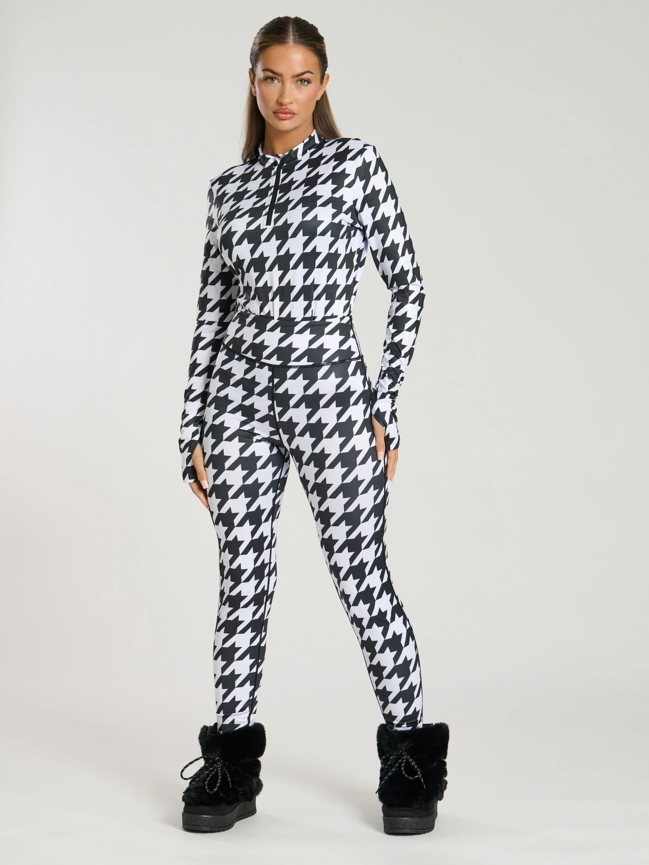 Alpine Legging in Monochrome Houndstooth - Image 5