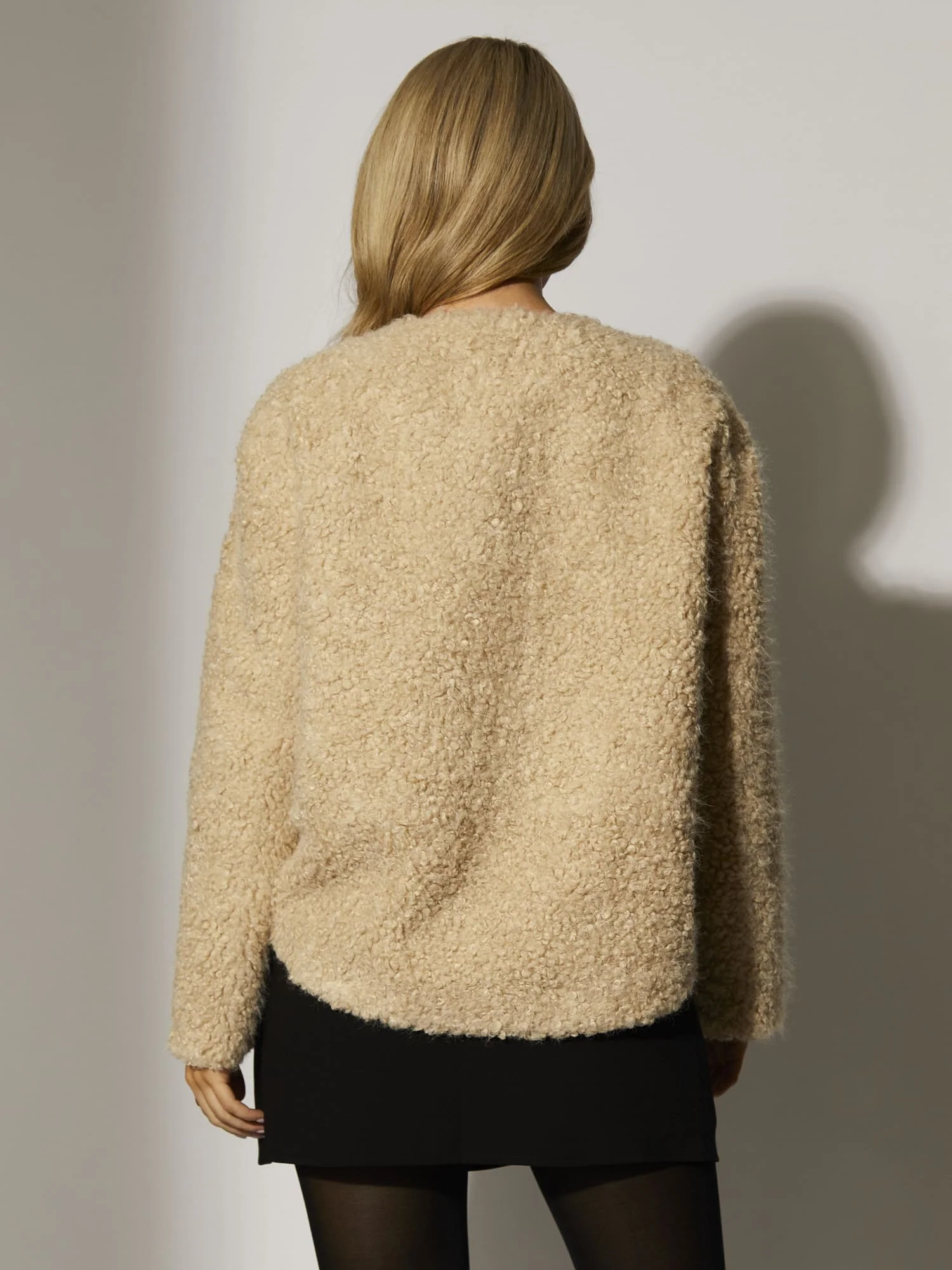 Nestle Faux Fur Jacket in Beige - Image 4
