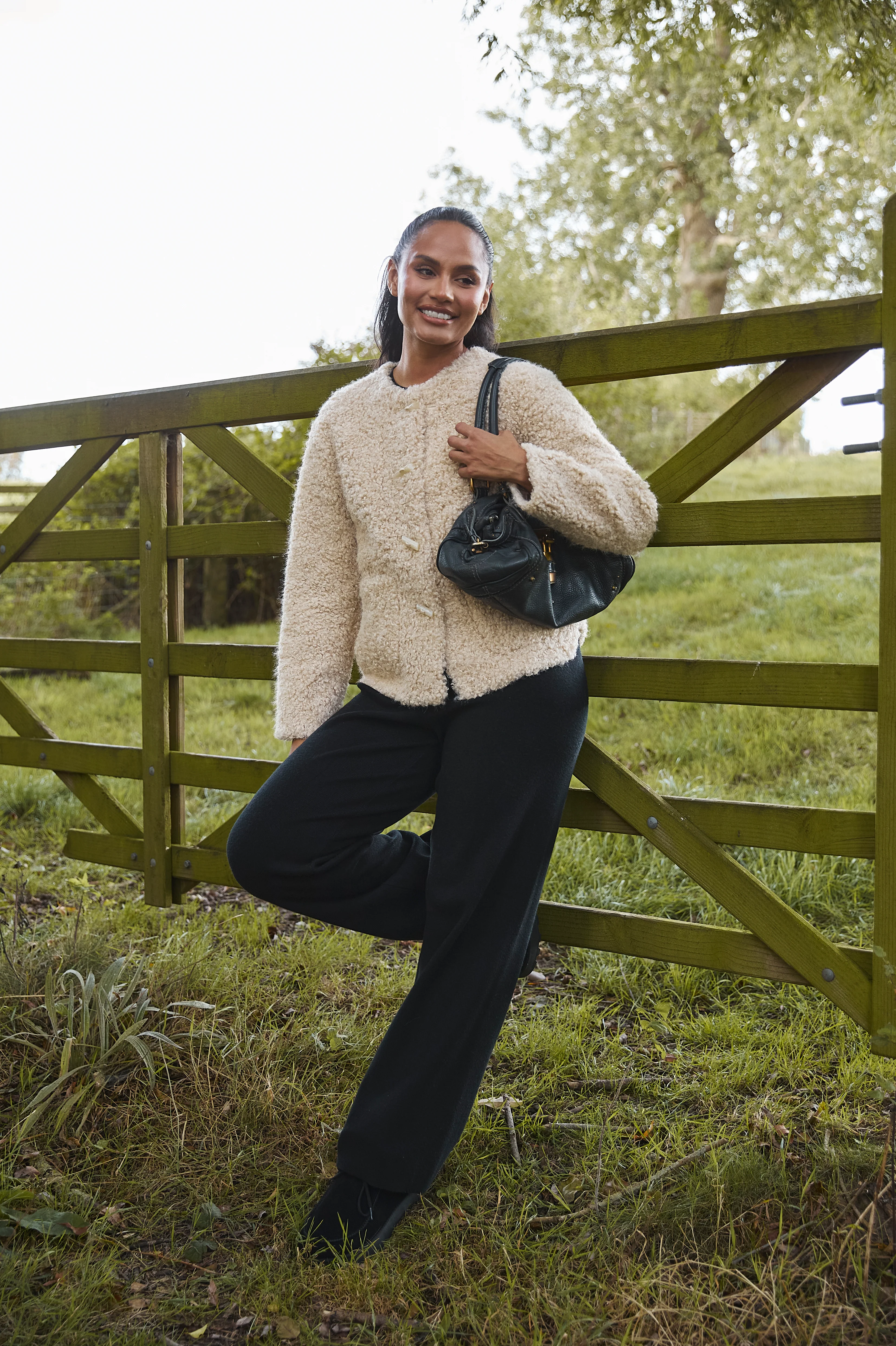 Nestle Faux Fur Jacket in Beige - Image 5