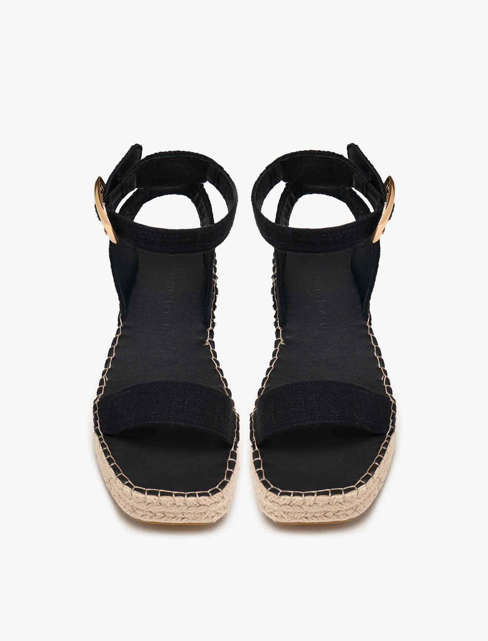 Black Linen Two Part Espadrilles - Image 5