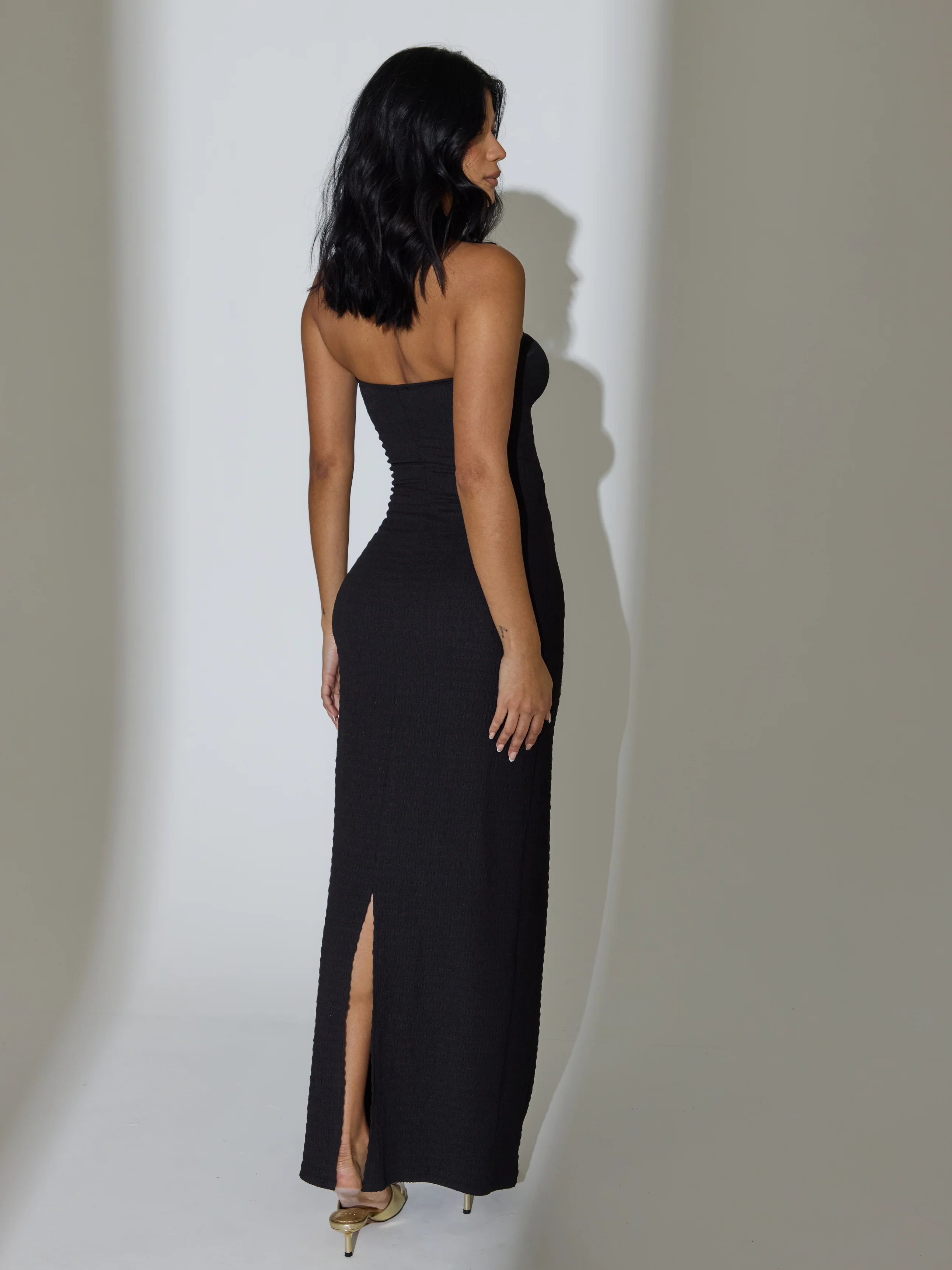 Ash Cutout Bandeau Maxi Dress in Black - Image 5