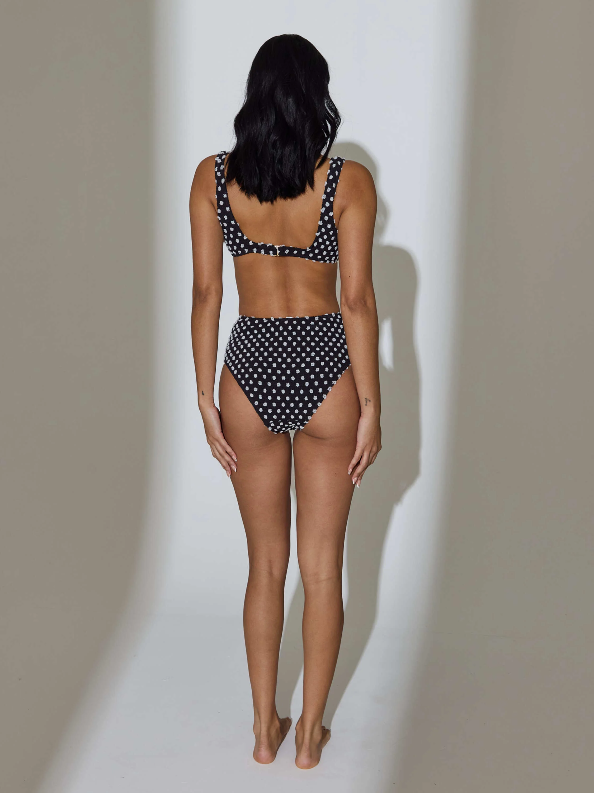 Jade Polka Dot Bikini Top in Black - Image 5