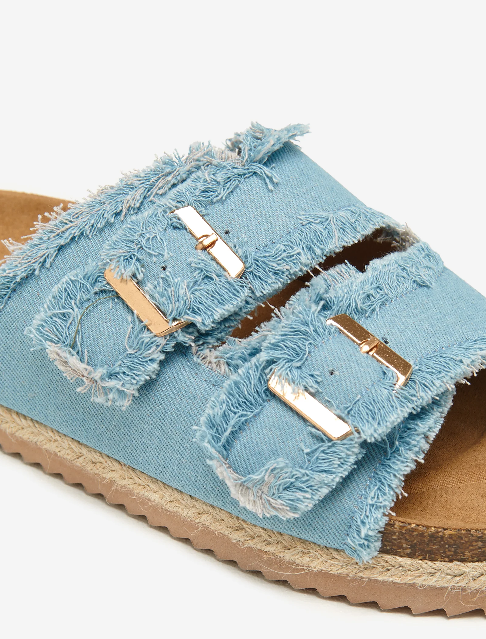 Blue Double Buckle Denim Espadrilles - Image 4