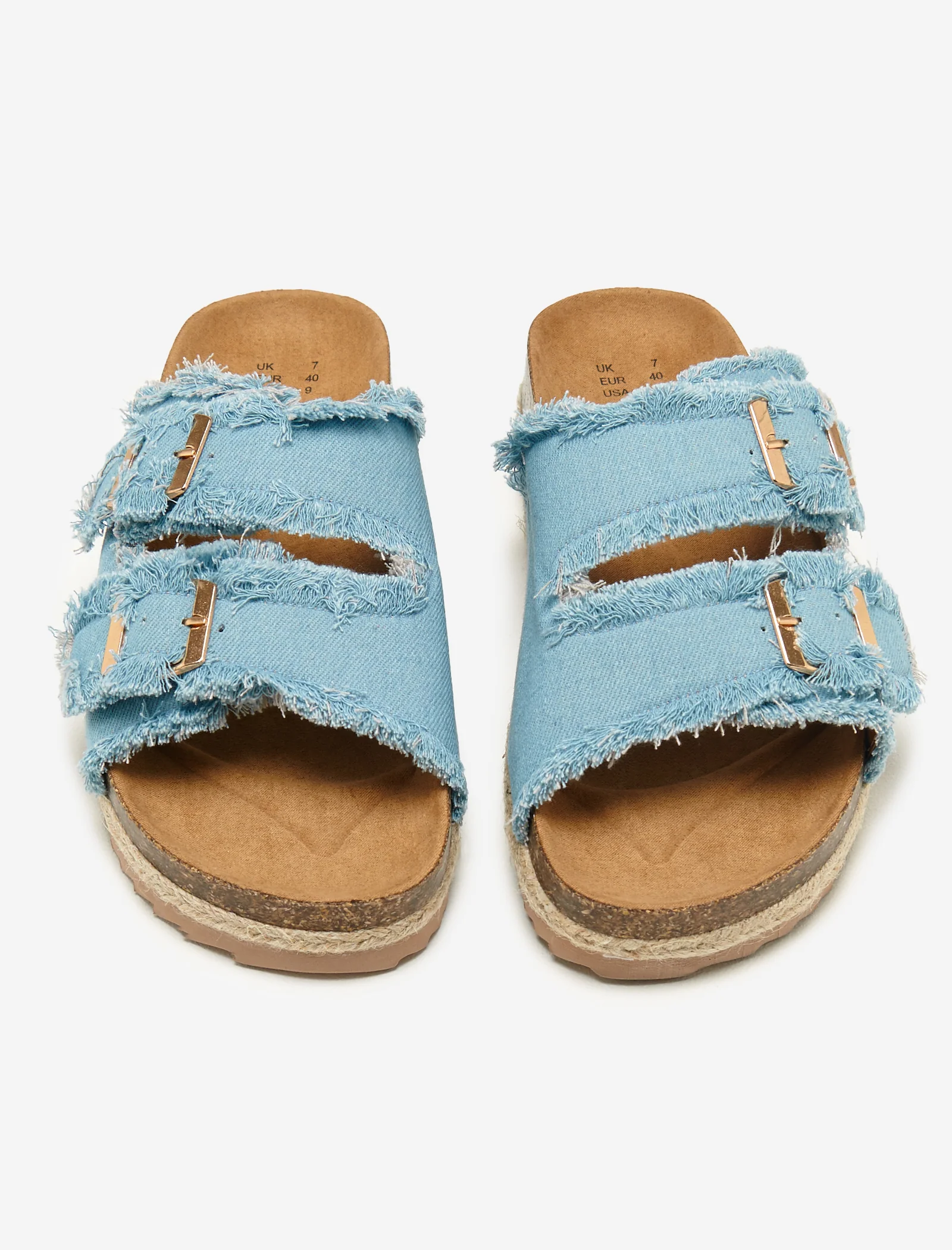 Blue Double Buckle Denim Espadrilles - Image 5