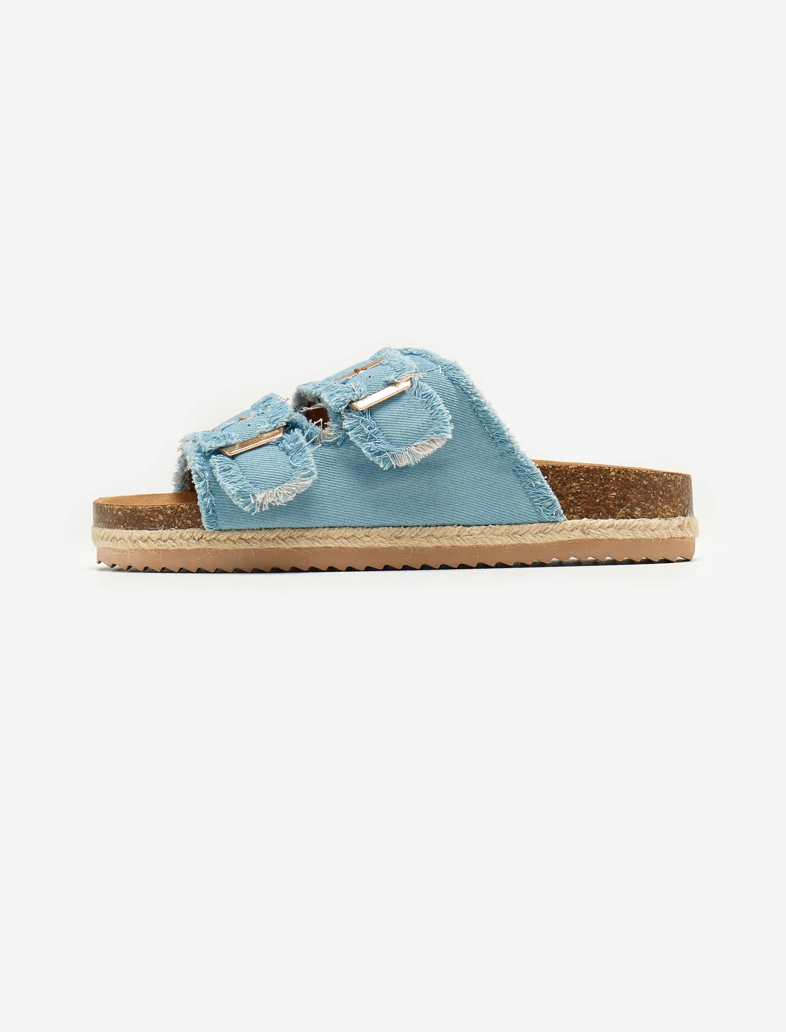 Blue Double Buckle Denim Espadrilles - Image 6