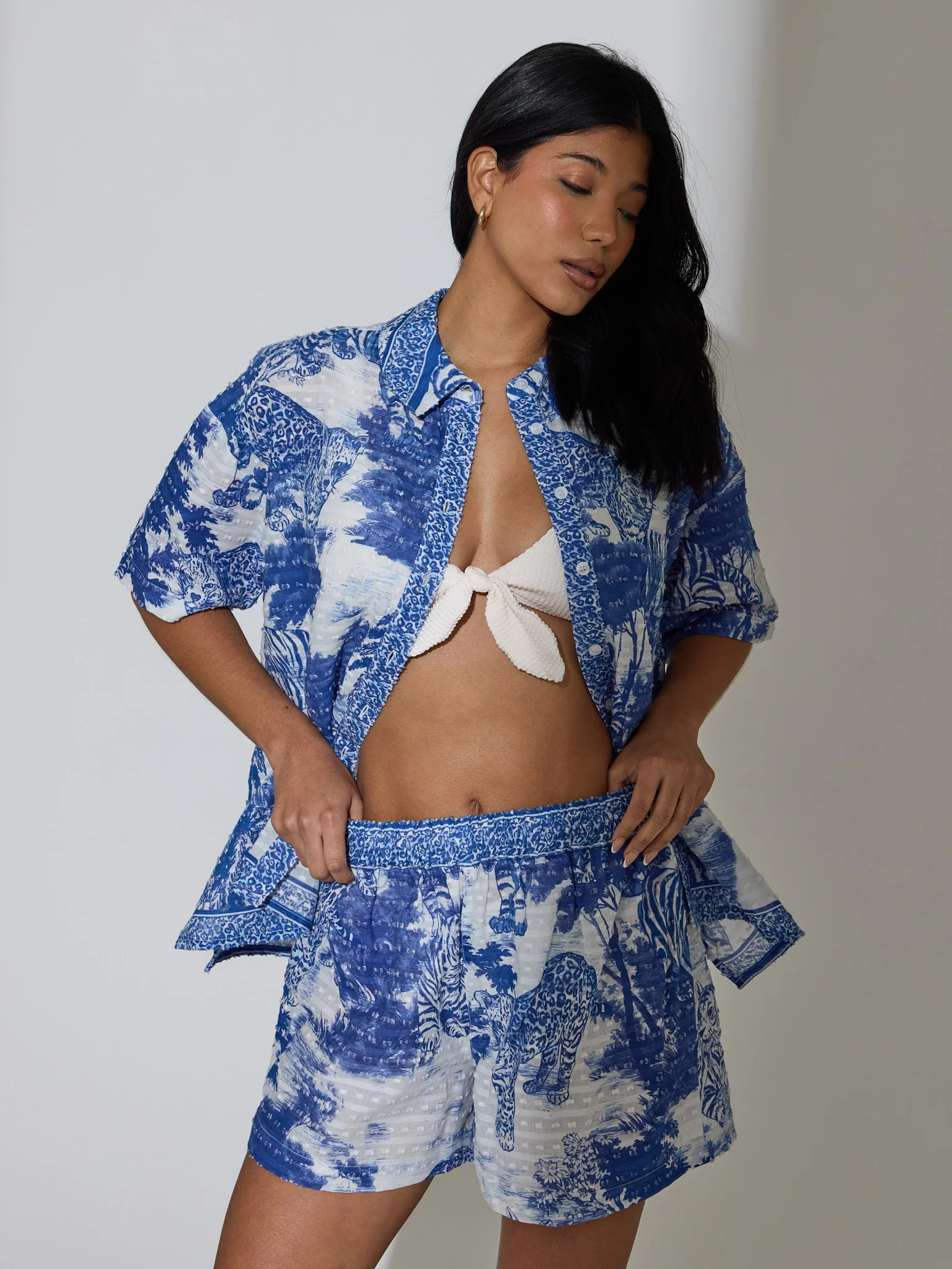 Cove Leopard Printed Shirt in Blue - Image 3