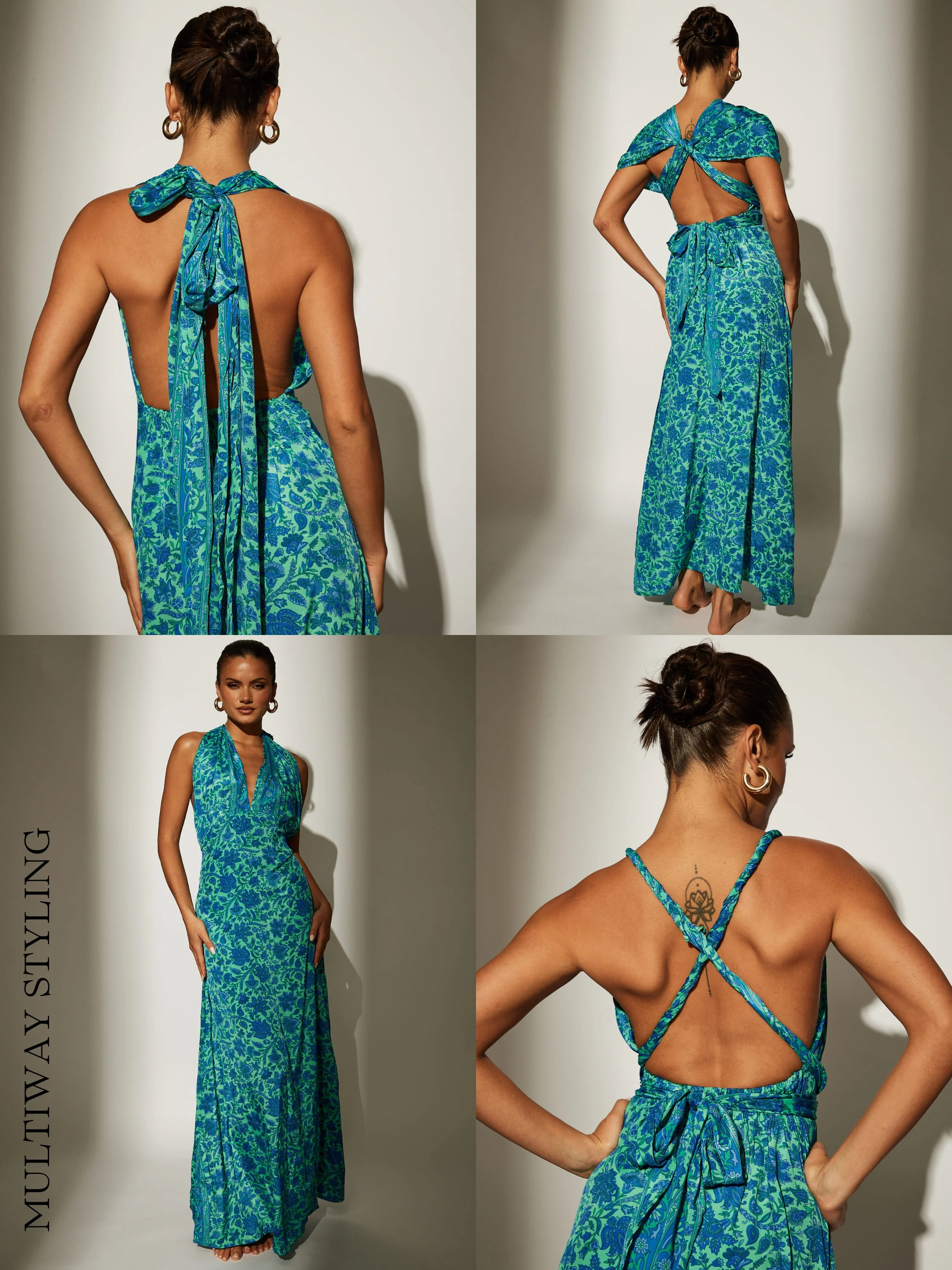 Cara Multiway Maxi Dress in Blue - Image 4