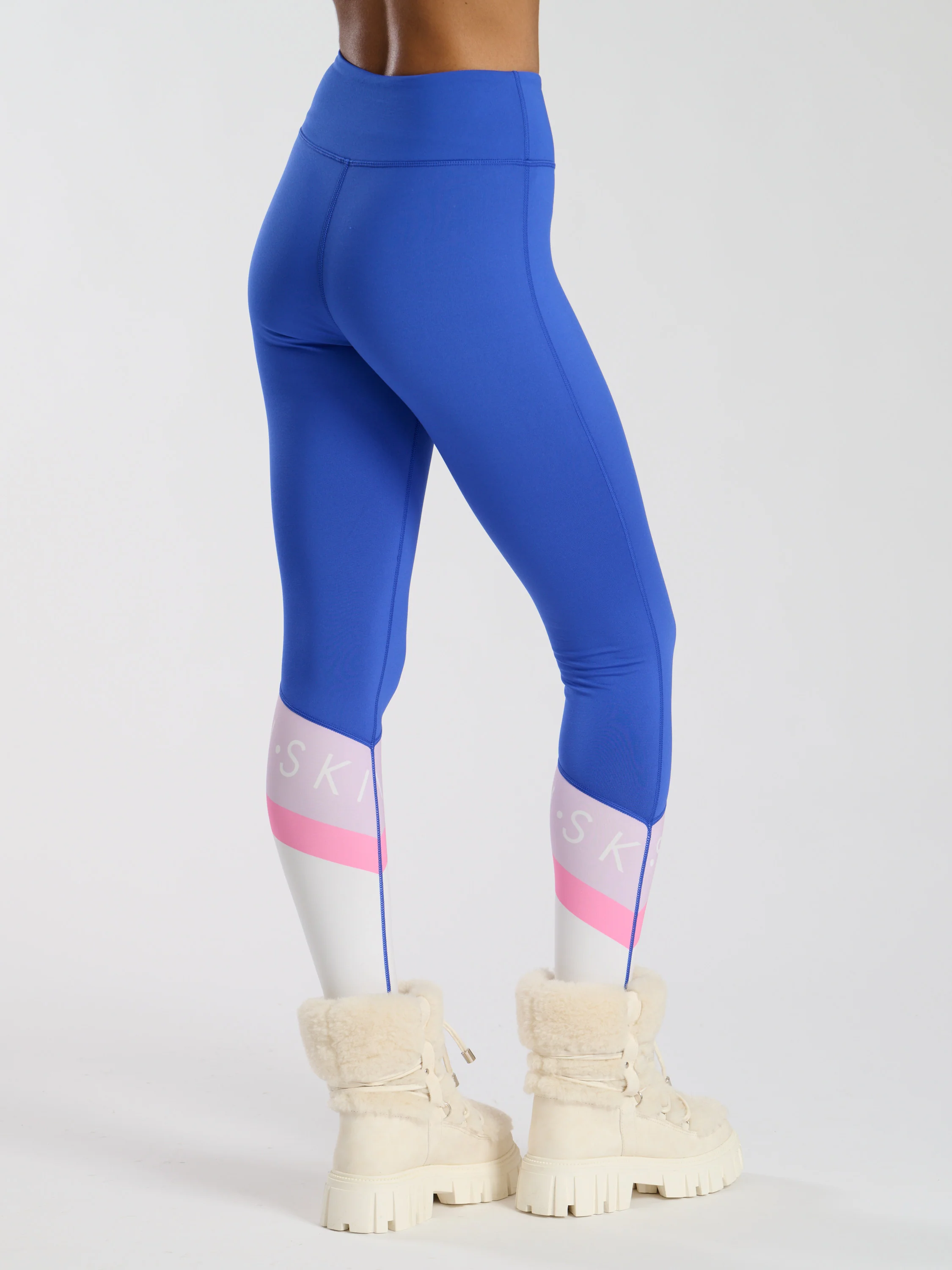 Alpine Ski Slogan Legging in Blue - Image 4