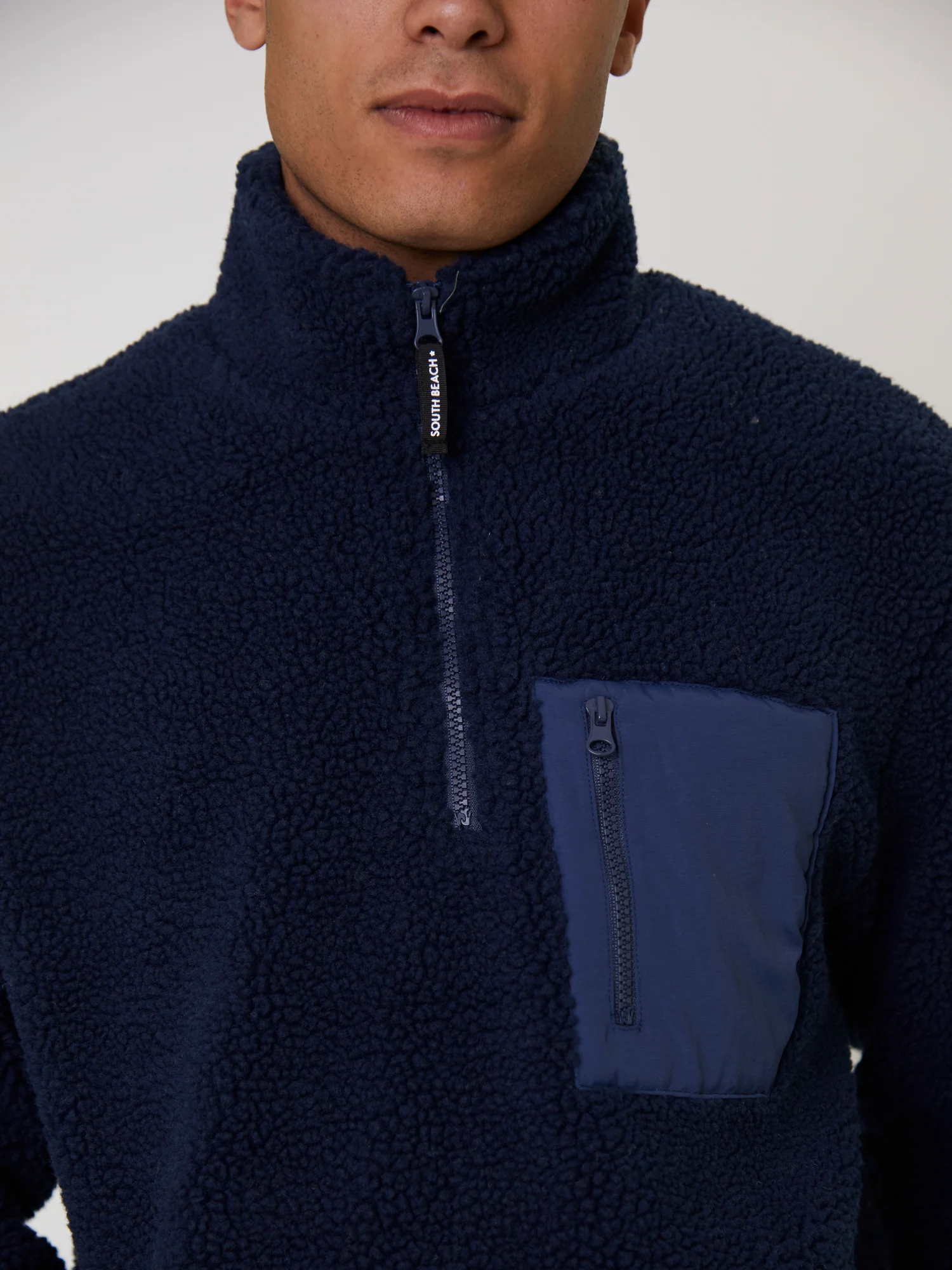 Men's Borg 1/4 Zip Jacket - Image 3