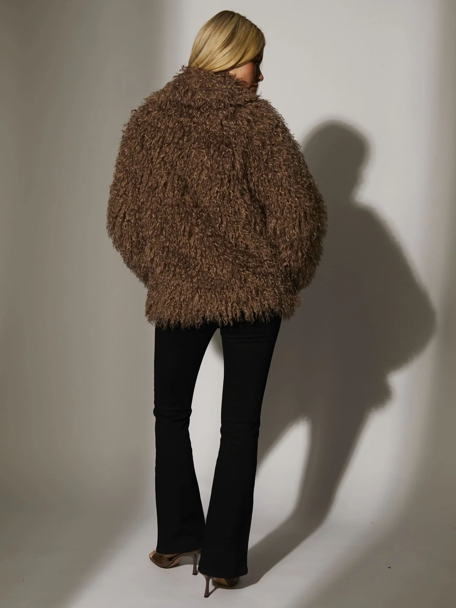 Baltic Faux Fur Jacket in Brown - Image 5