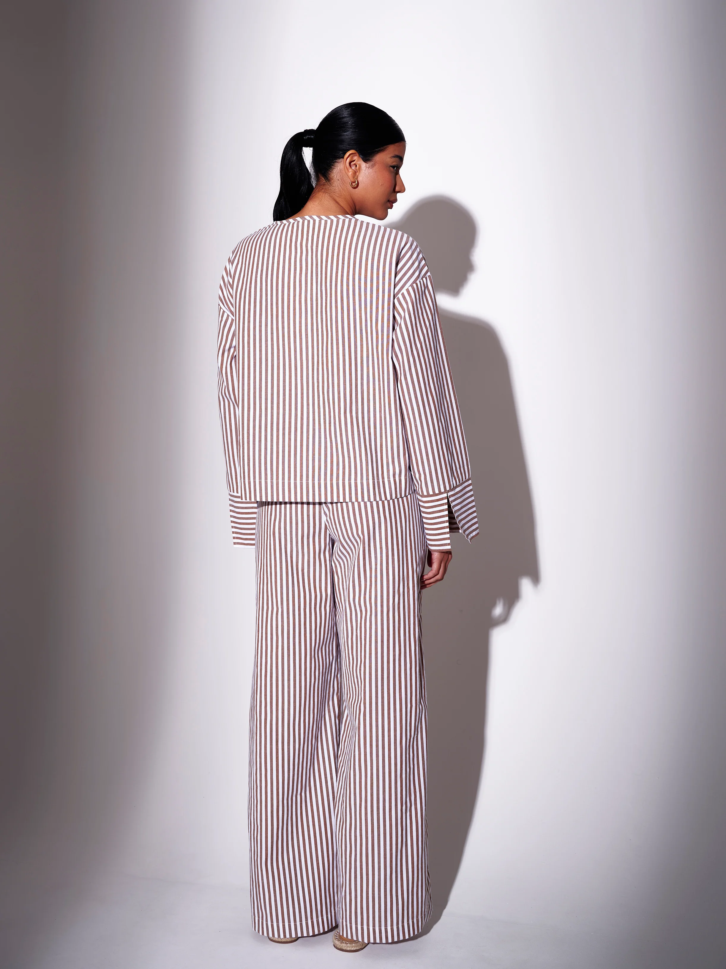 Dune Striped Long Sleeve Shirt in Brown - Image 4