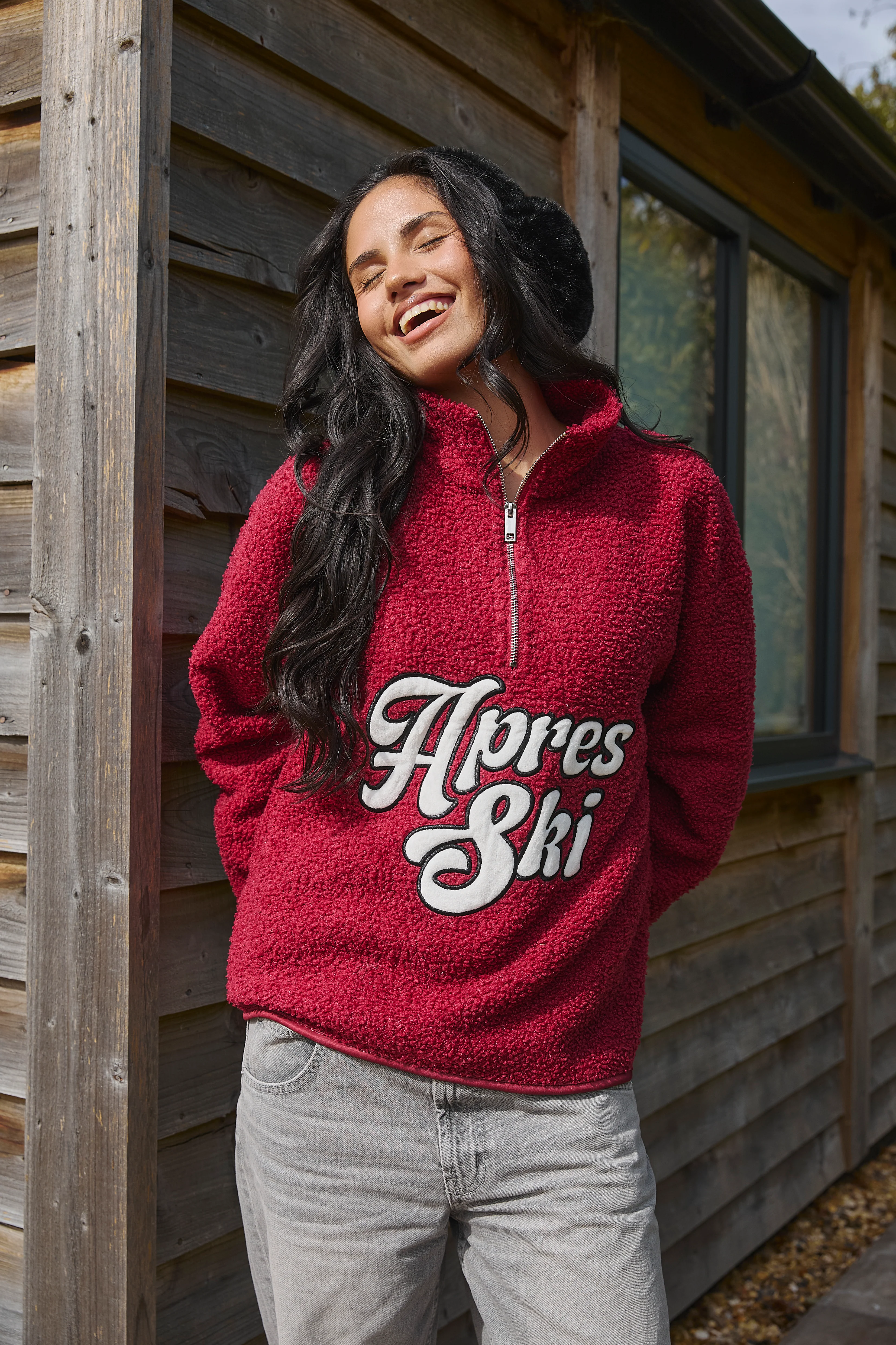Snowpeak Apres Ski 1/4 Zip in Burgundy - Image 3