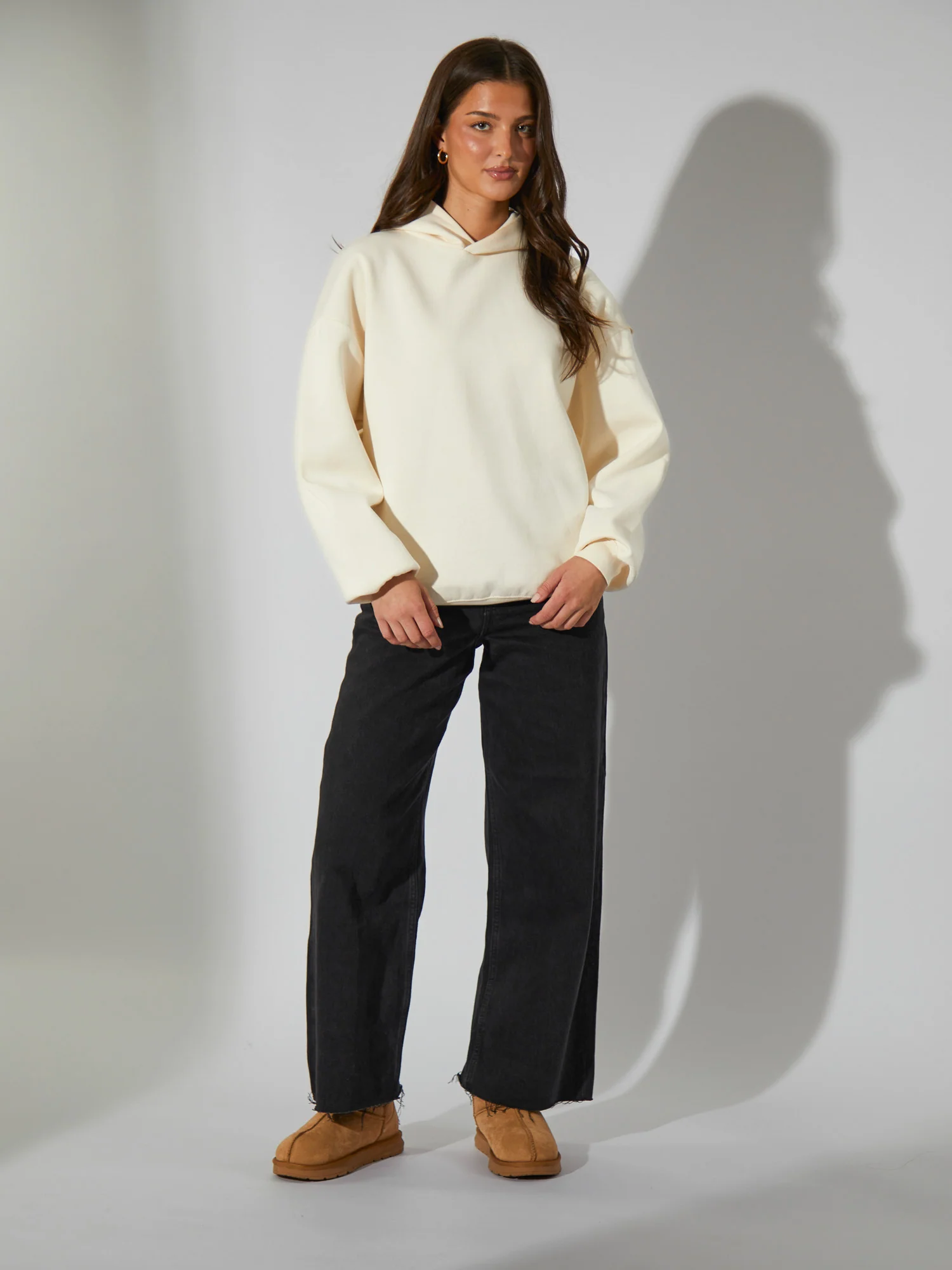 Core Bubble Tea Hoodie in Cream - Image 3