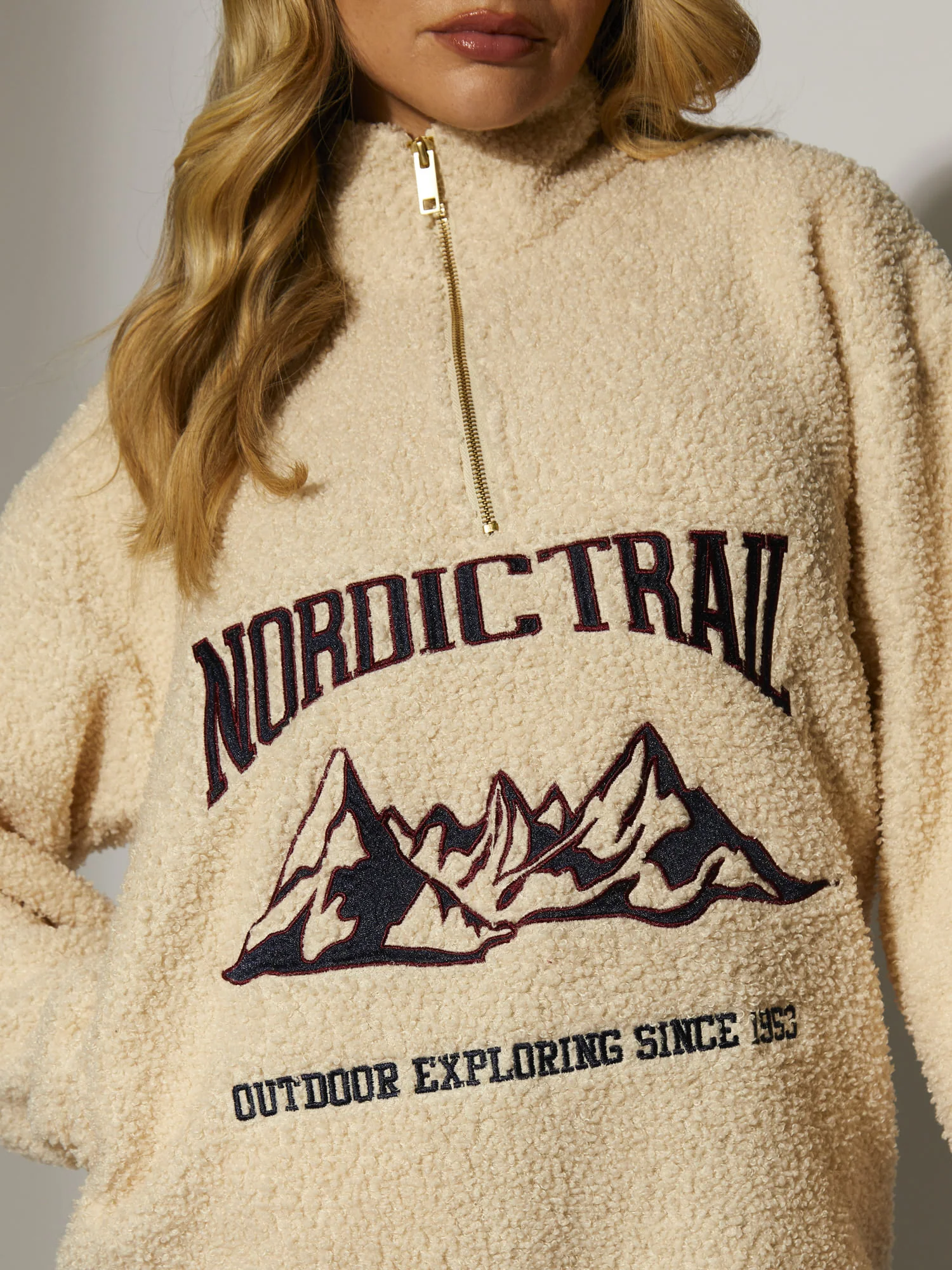 Snowpeak Nordic Trail 1/4 Zip in Cream - Image 3