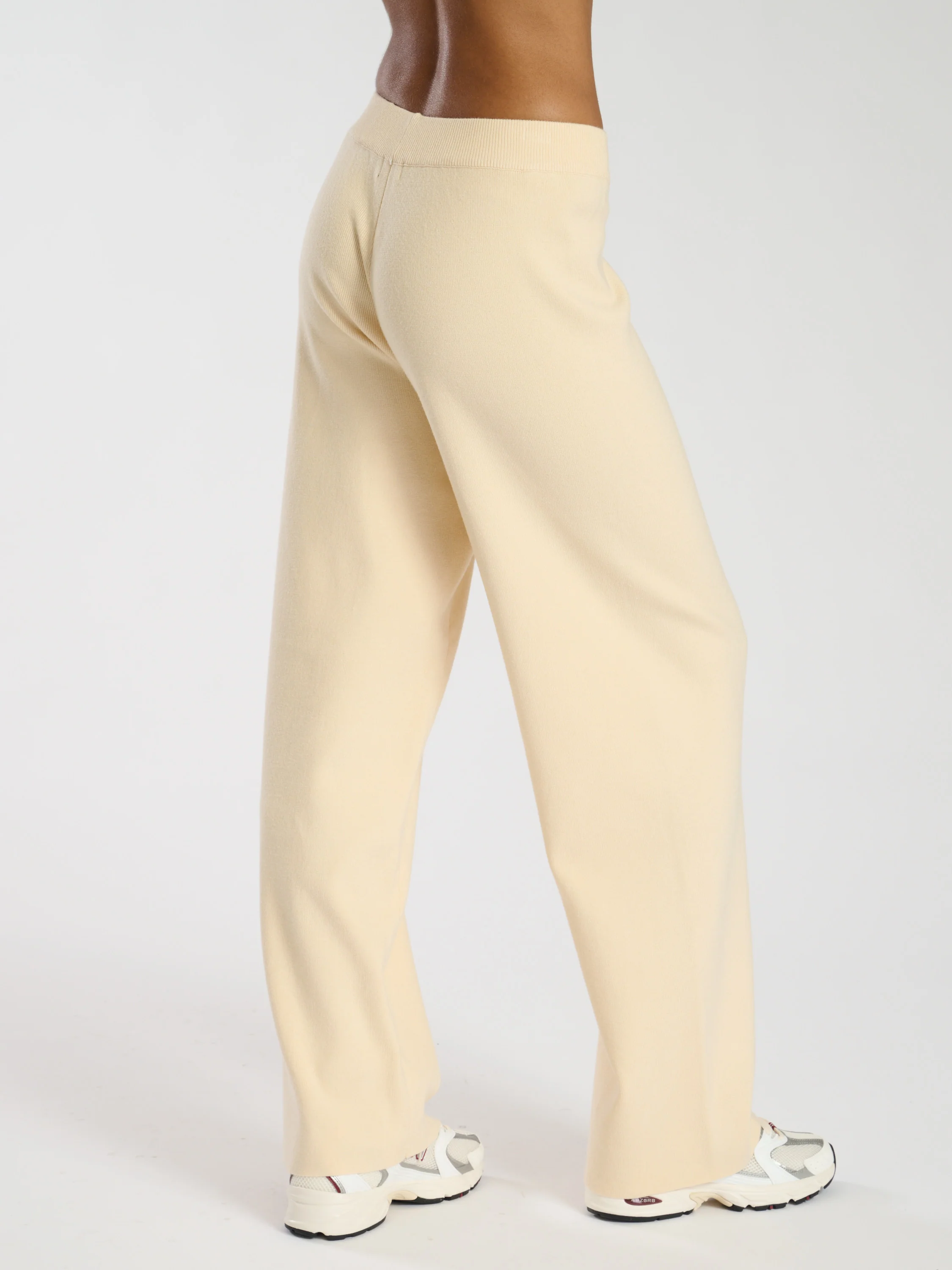 Homely Knitted Joggers in Butter - Image 6
