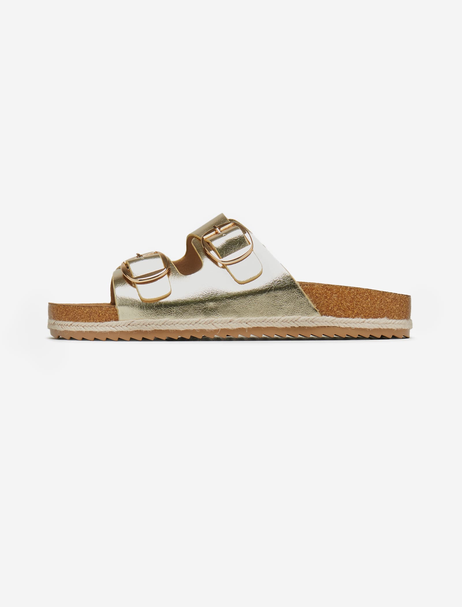 Gold Double Buckle Espadrille Sandals - Image 4