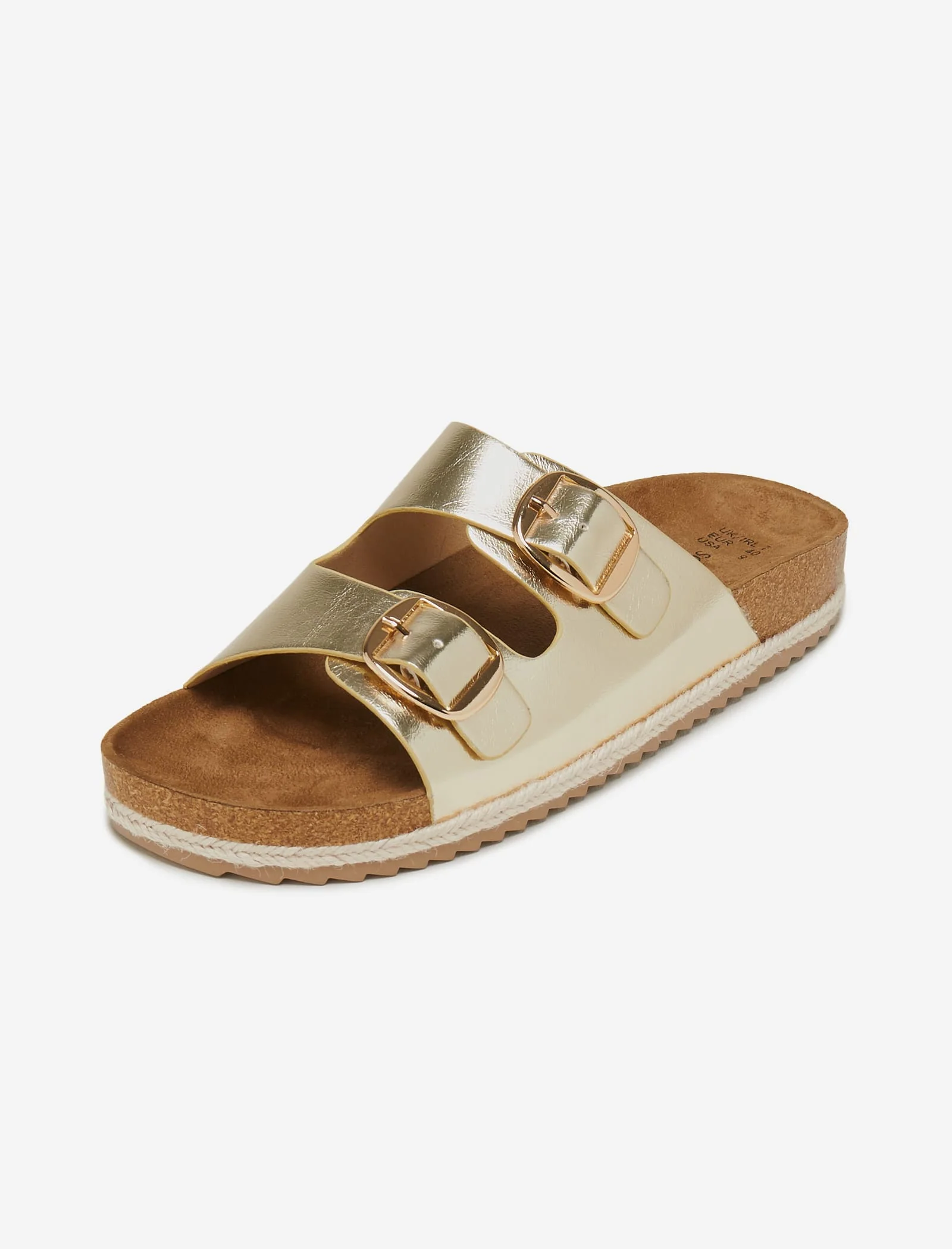 Gold Double Buckle Espadrille Sandals - Image 5