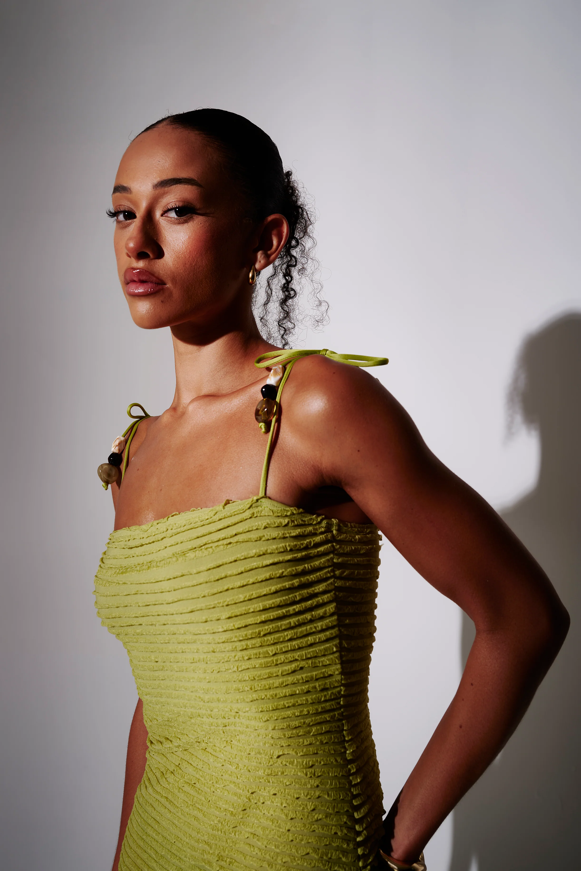 Eleanor Frilly Maxi Dress in Green - Image 4