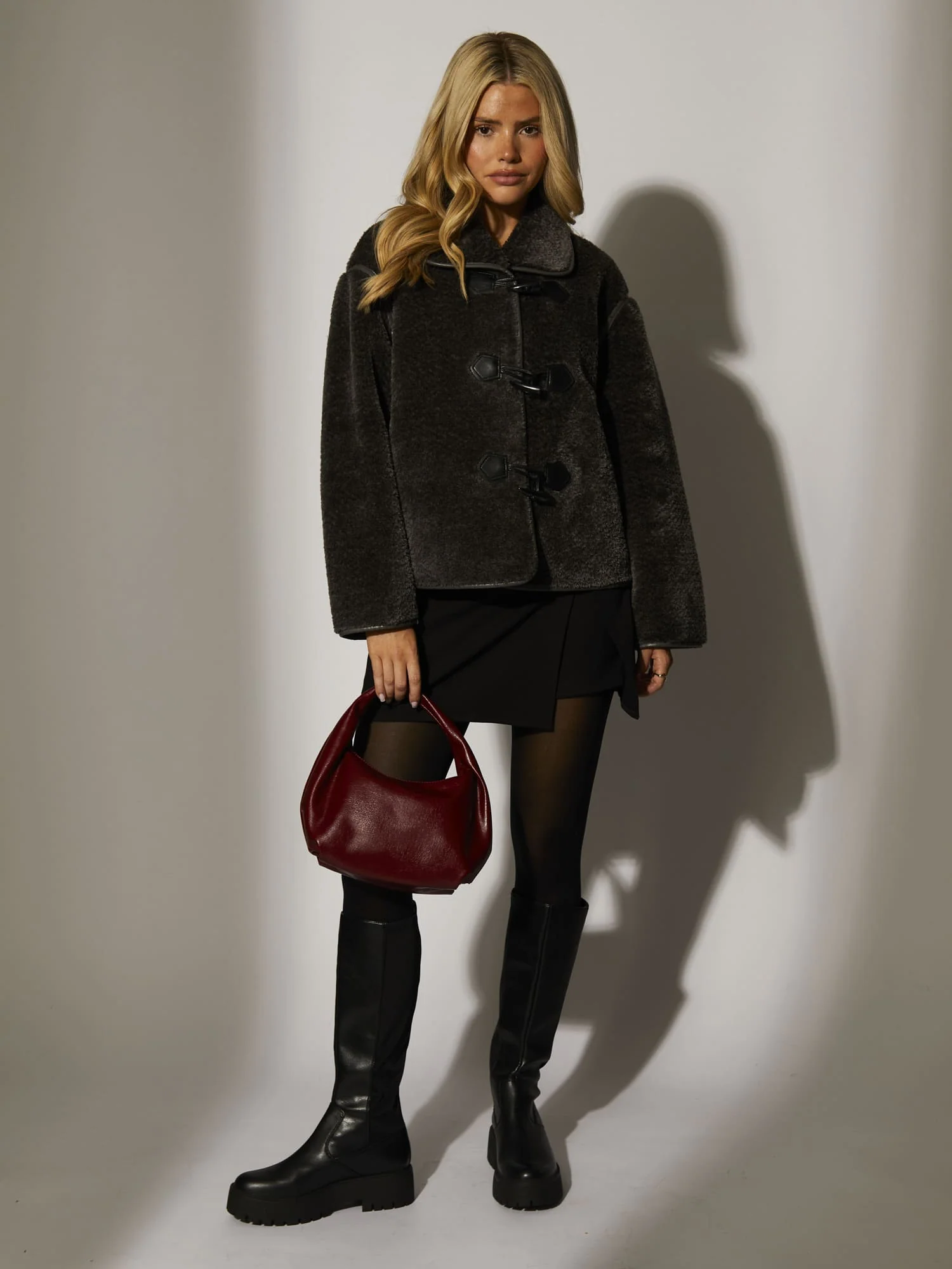 Shearling Jacket in Charcoal - Image 4