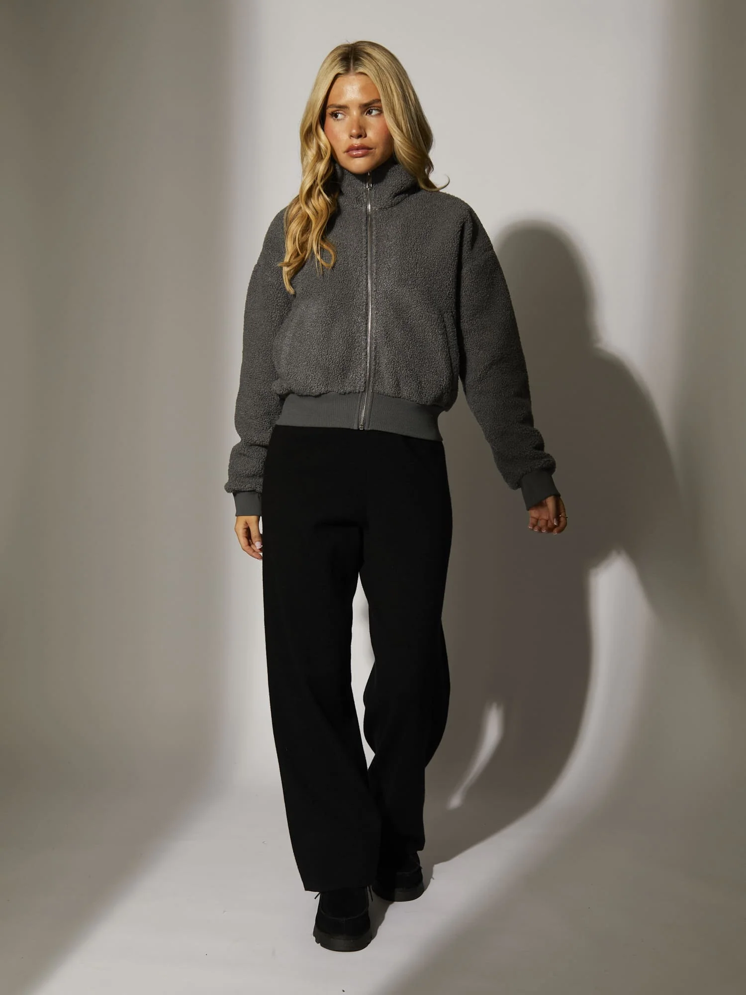 Storm Cropped Jacket in Grey - Image 2