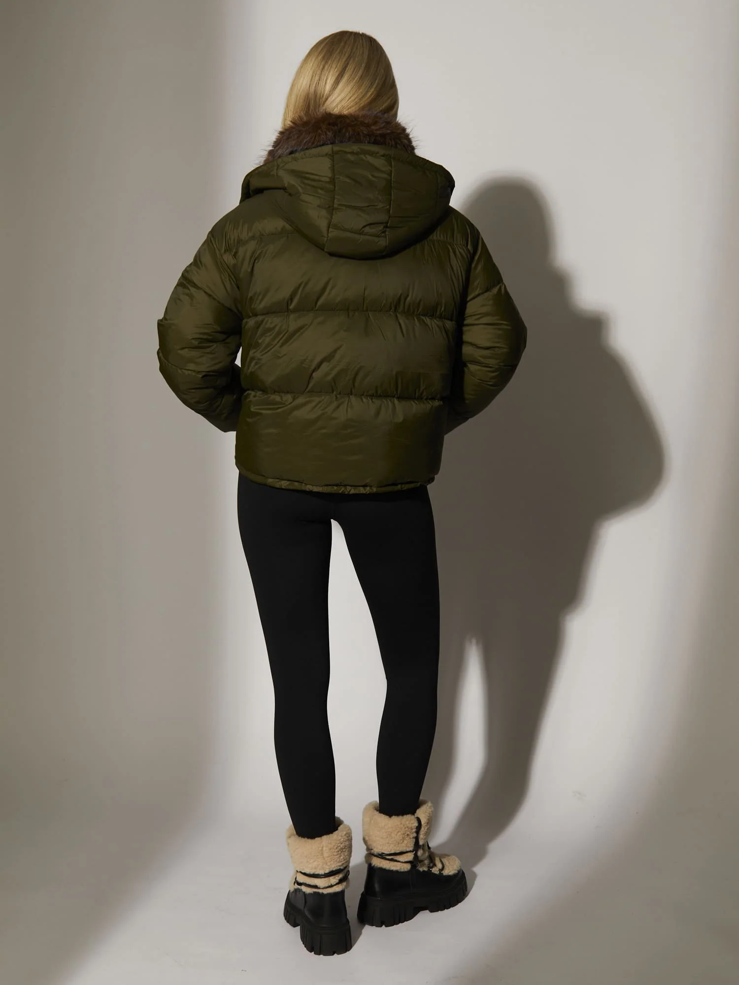Huddle Padded Jacket in Khaki - Image 5