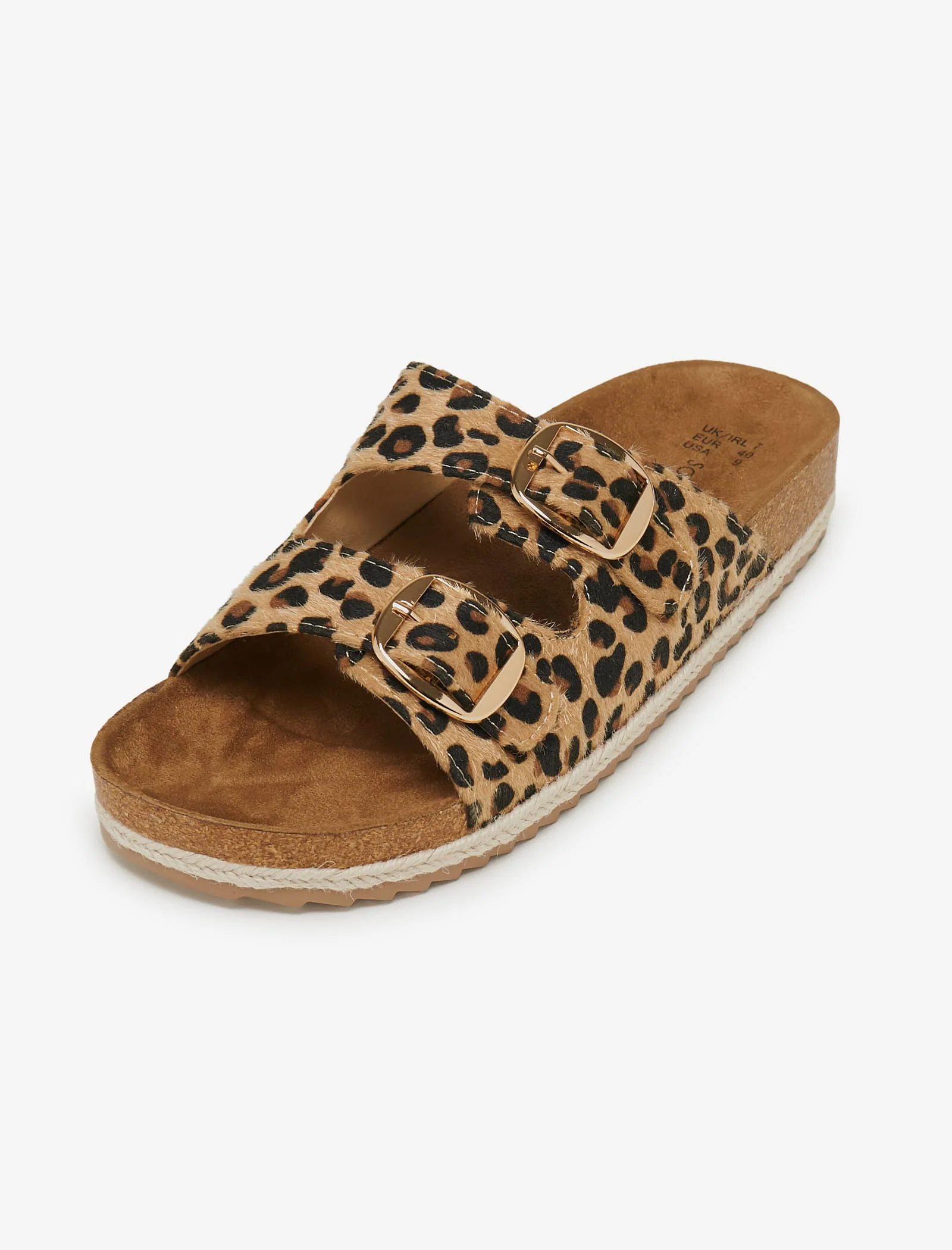 Leopard Double Buckle Espadrille Sandals - Image 5