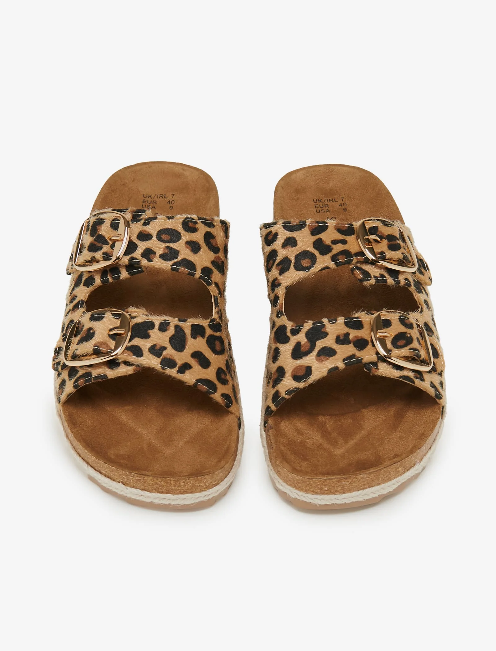 Leopard Double Buckle Espadrille Sandals - Image 6