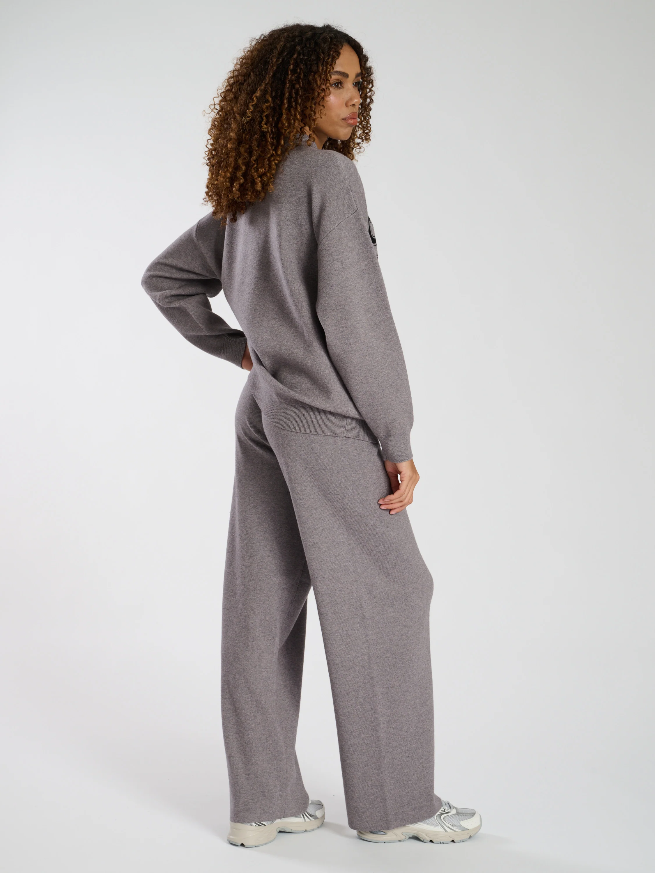 Hunker Down Knitted Hoodie in Grey - Image 6
