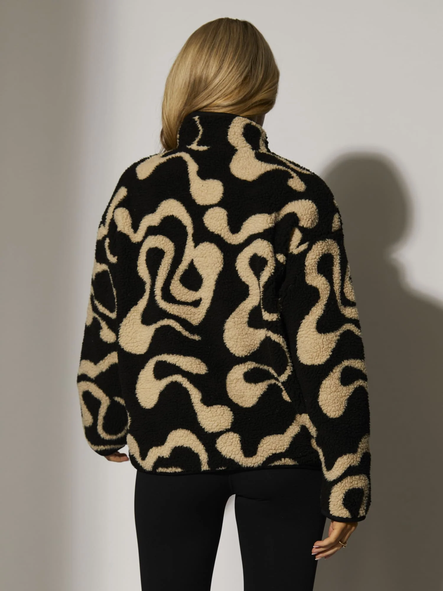 Teddy 1/4 Zip in Beige Swirl - Image 6