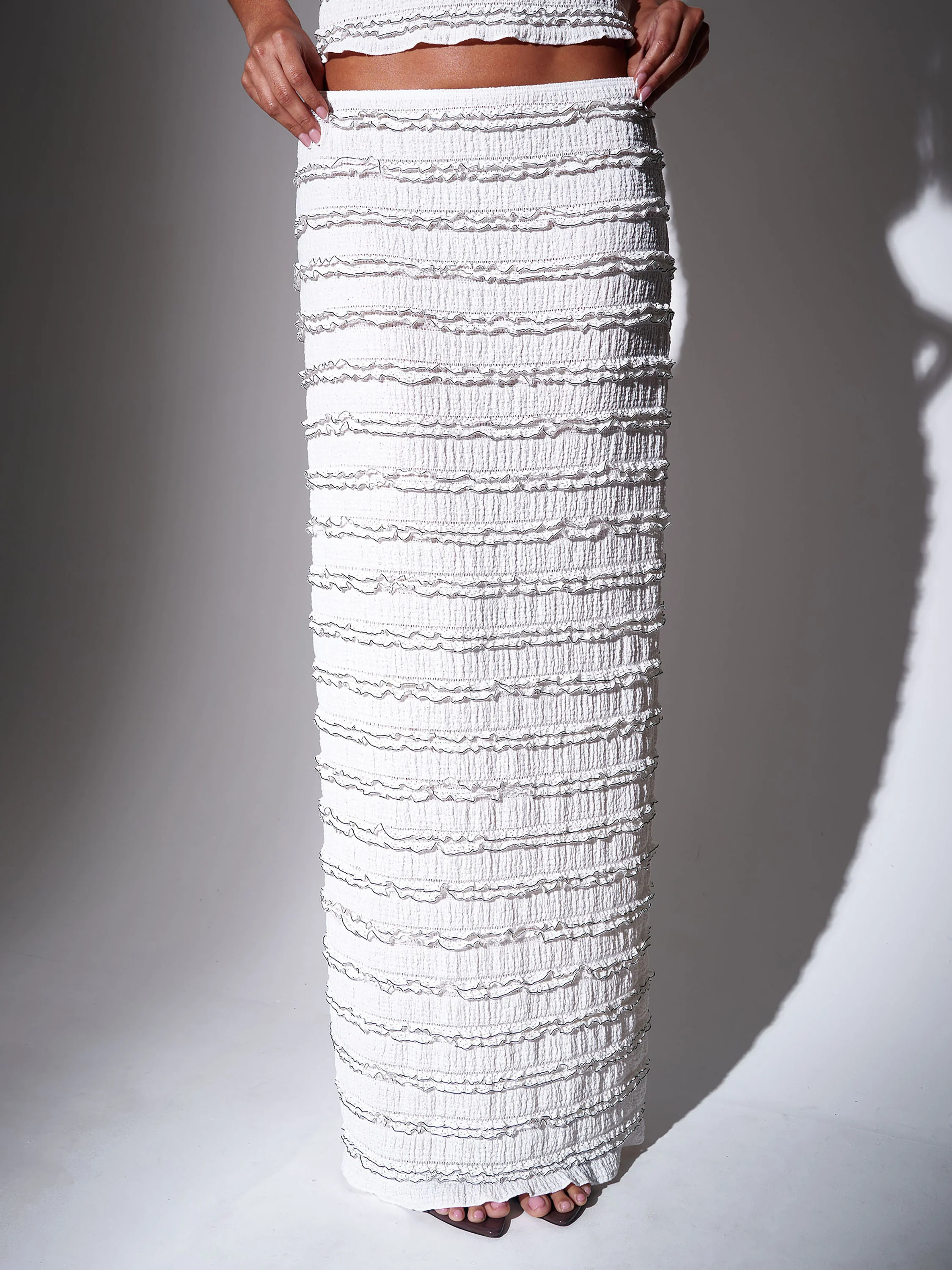Bondi Textured Maxi Skirt in Monochrome - Image 2