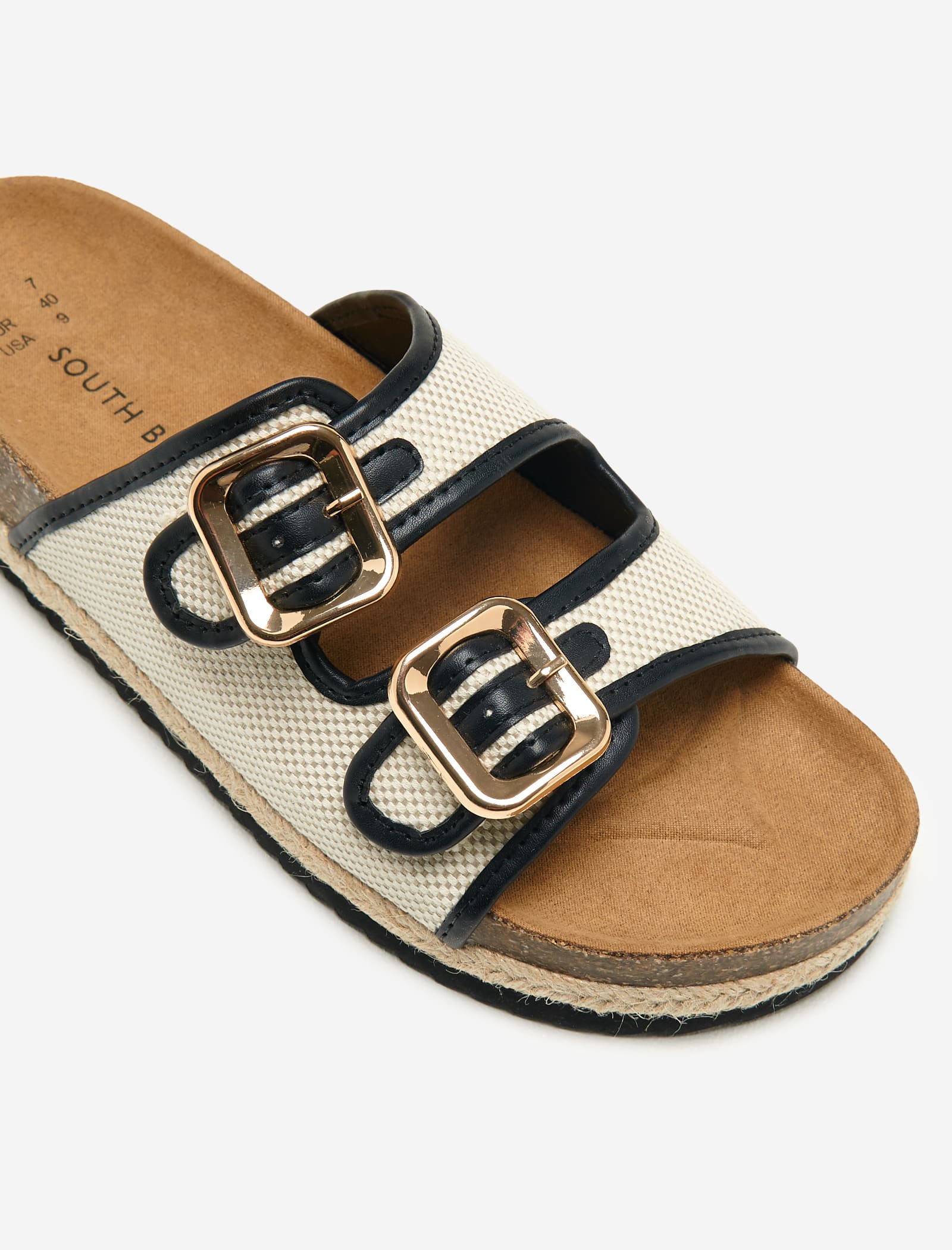 Multi Contrast Edge Double Buckle Espadrilles - Image 4