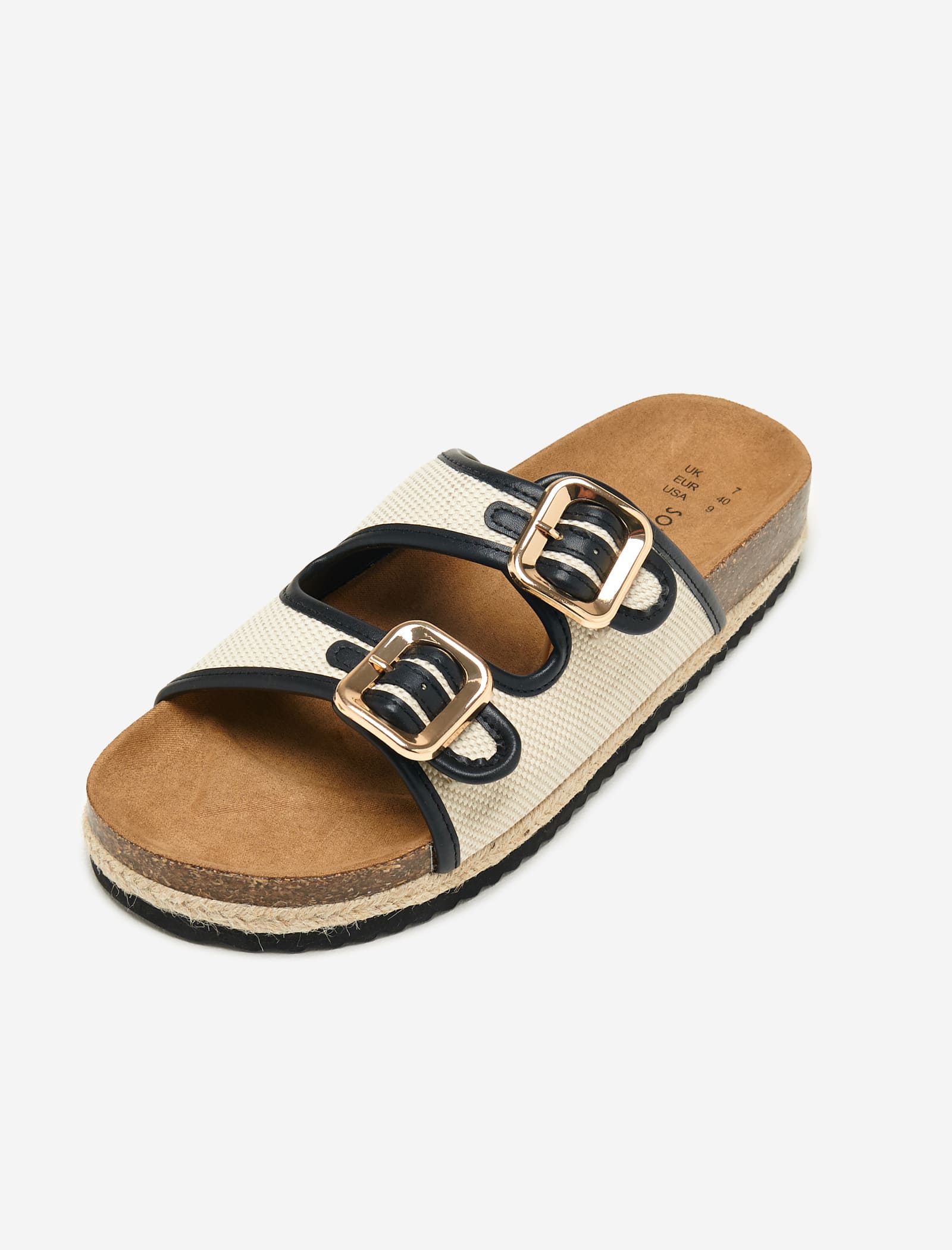 Multi Contrast Edge Double Buckle Espadrilles - Image 6
