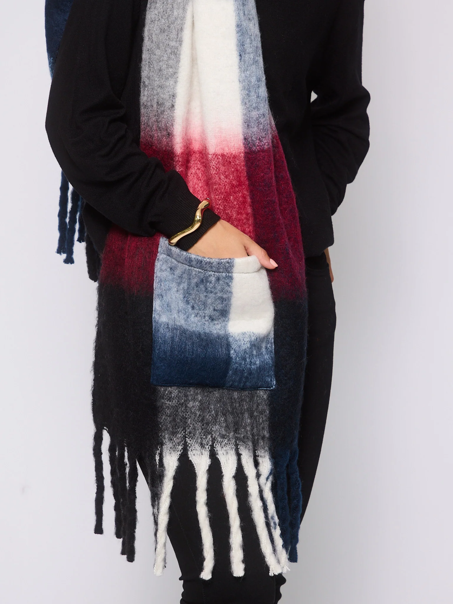 Pocket Scarf in Multi Tartan - Image 2