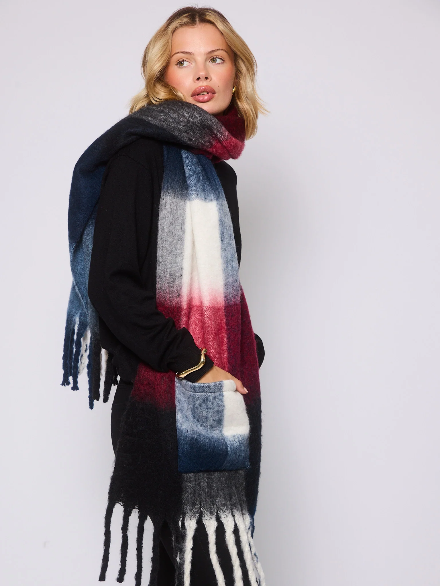 Pocket Scarf in Multi Tartan - Image 5