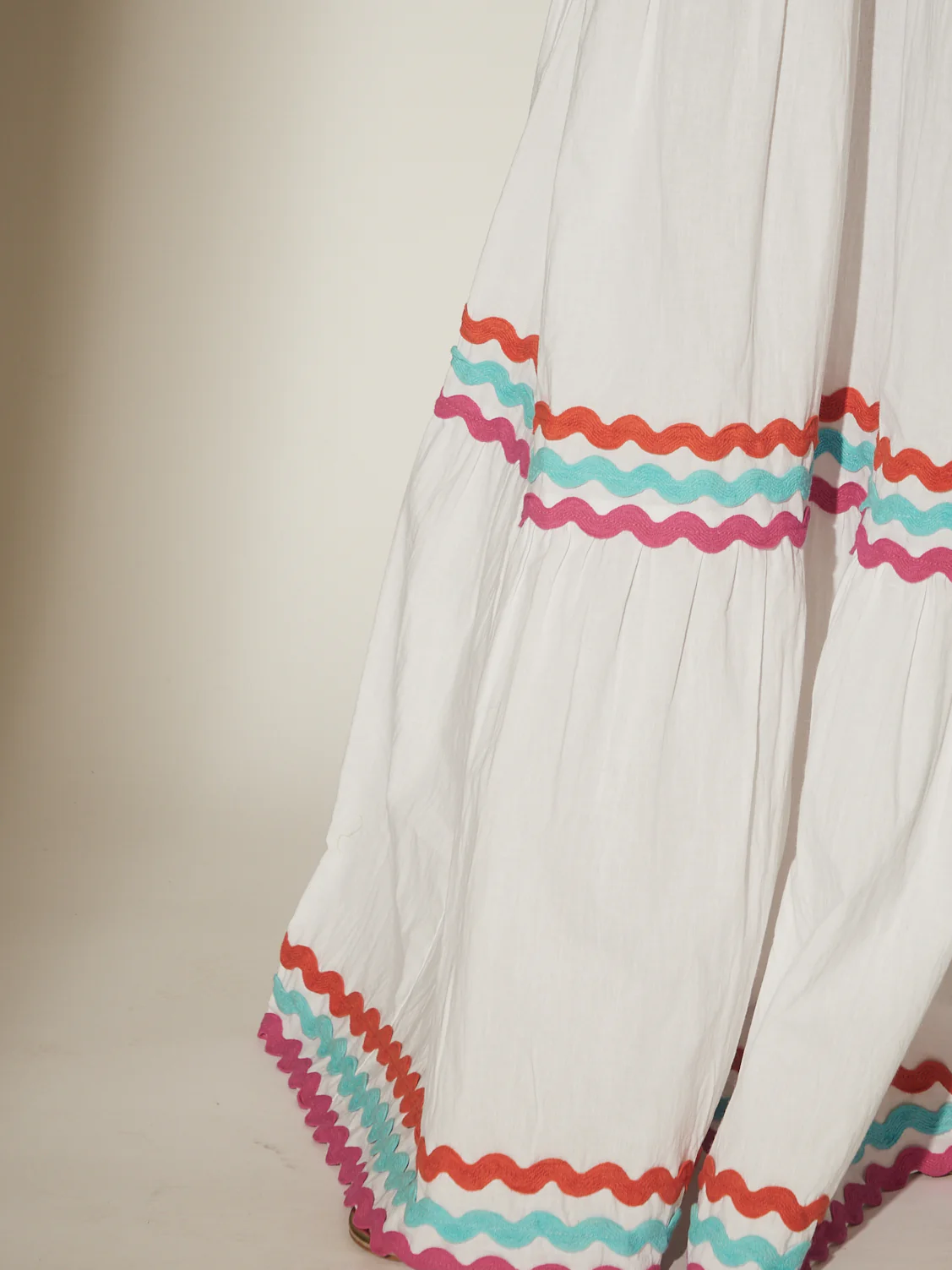 Ric Rac Maxi Dress in White - Image 4
