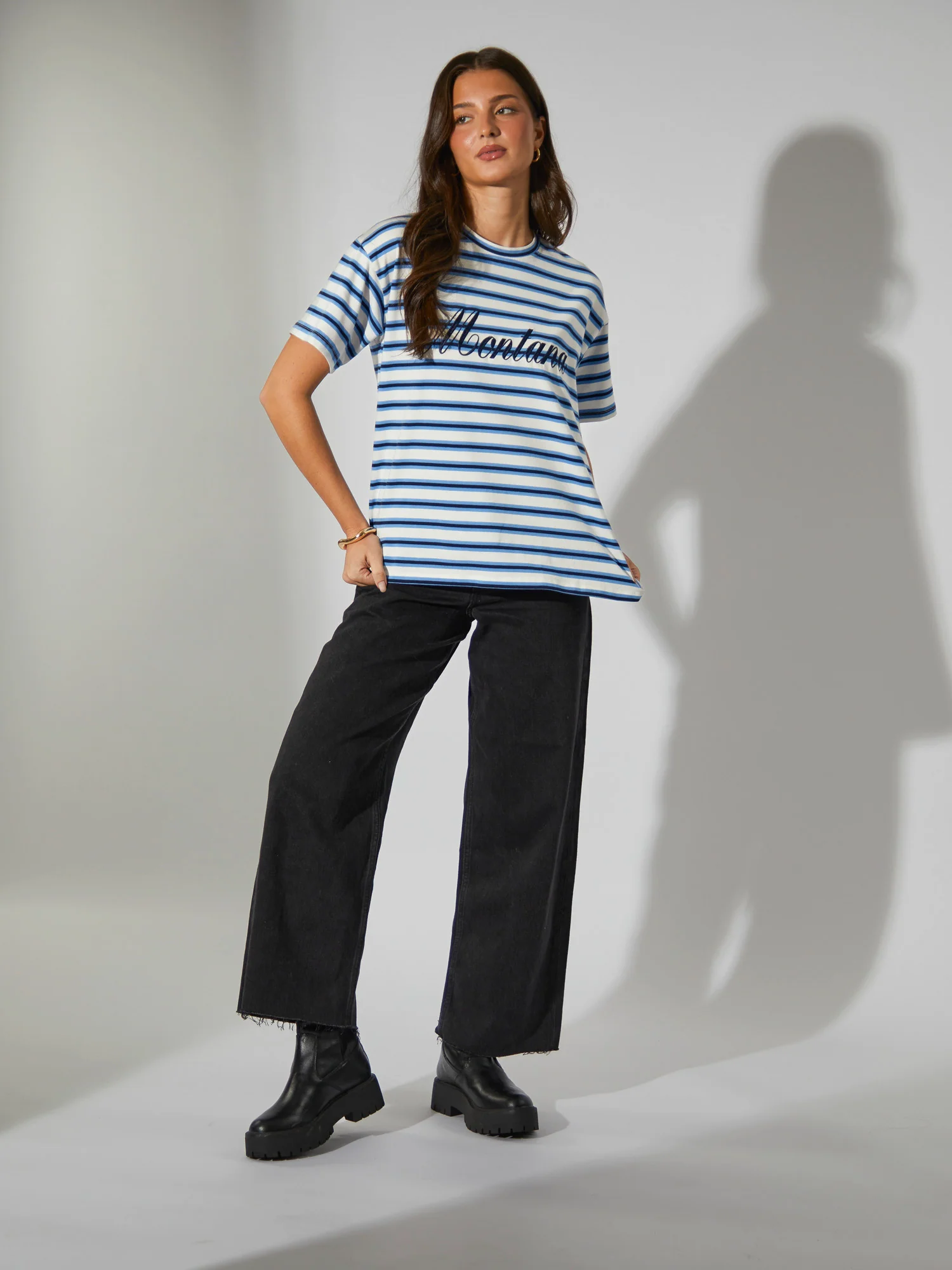 Montana Blue & White Striped Tee - Image 3