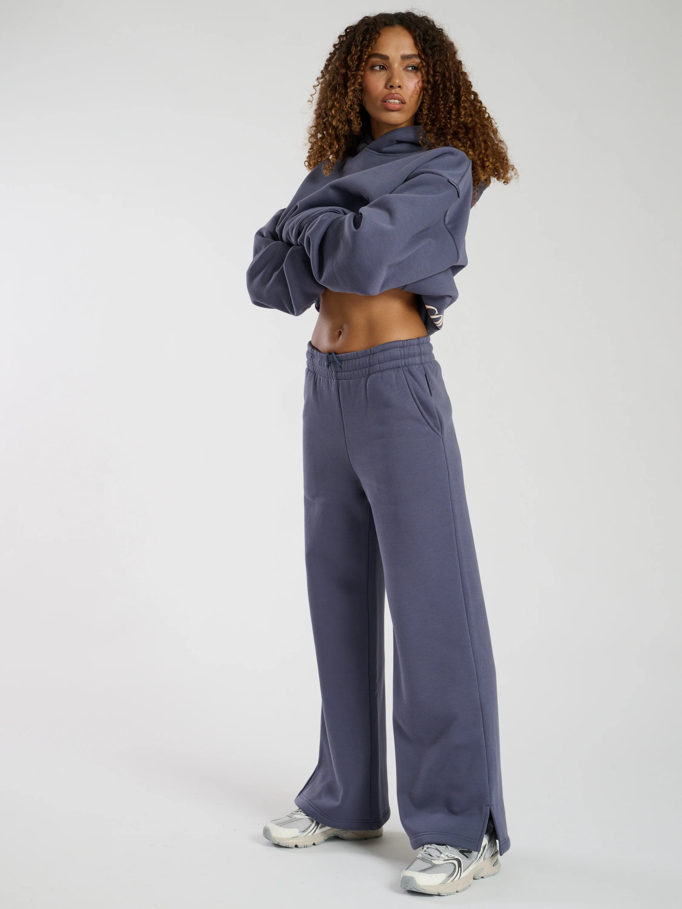 Off Duty Wide Leg Joggers in Capri Blue - Image 5