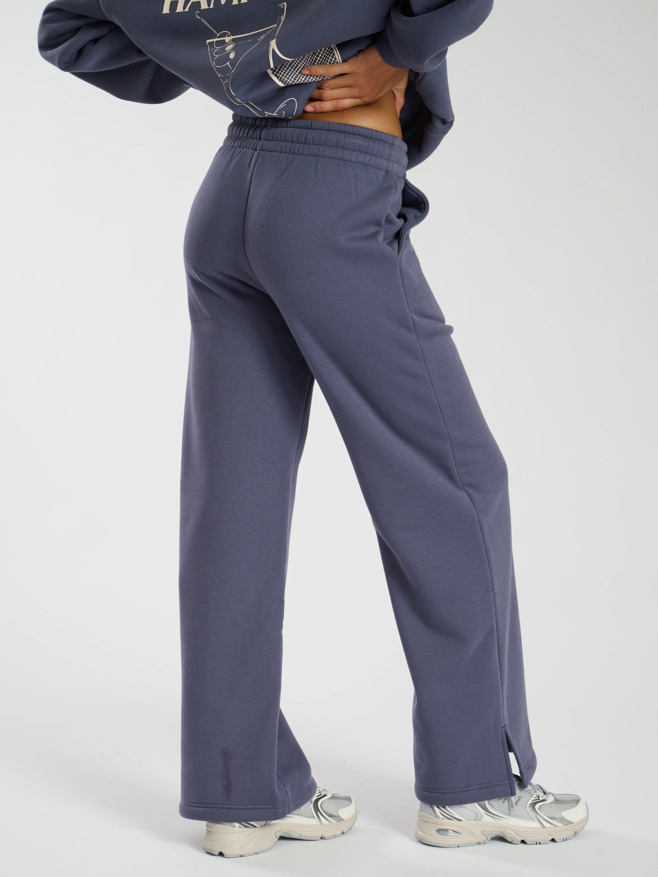 Off Duty Wide Leg Joggers in Capri Blue - Image 6