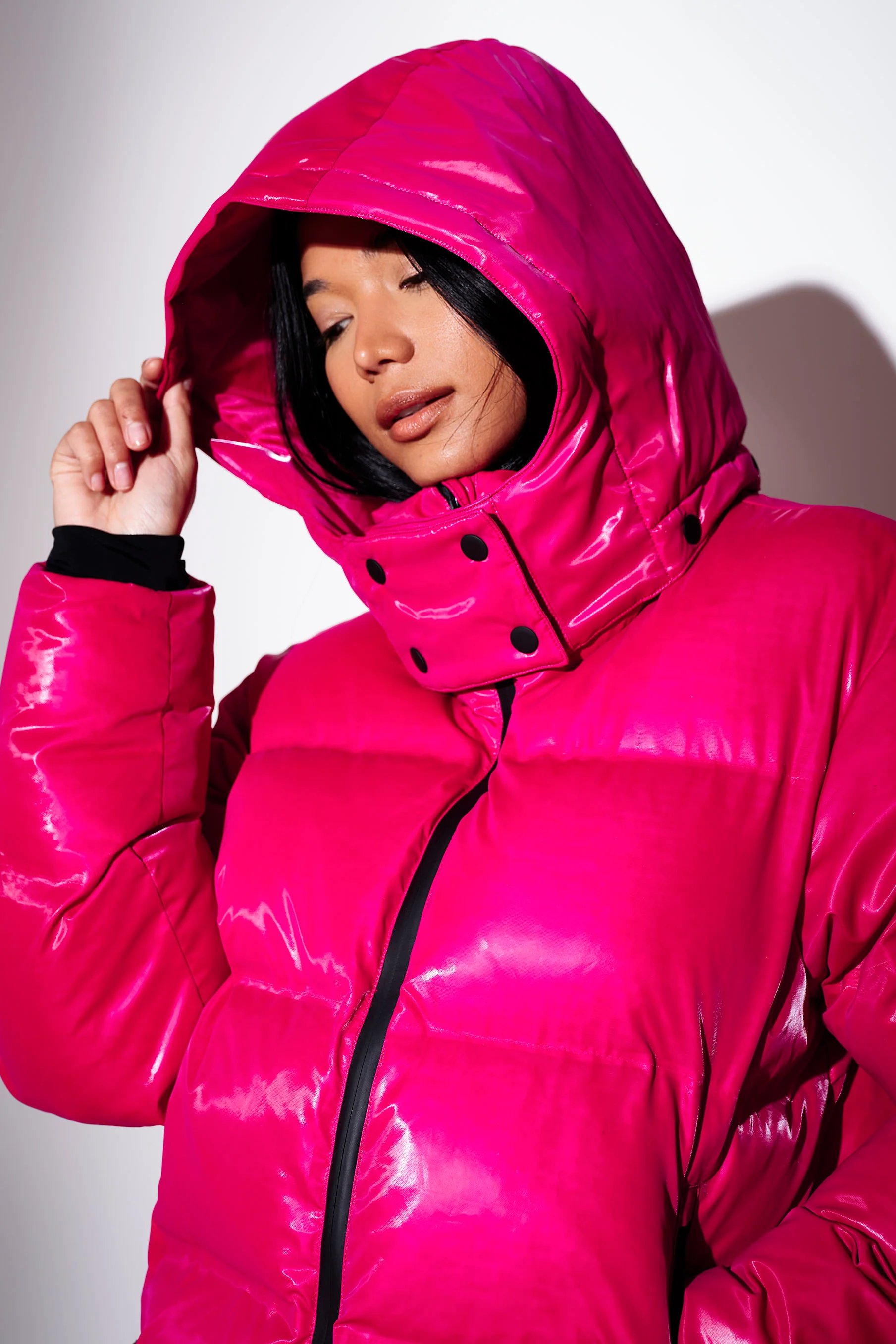 Chalet Padded Jacket in Bright Pink - Image 2