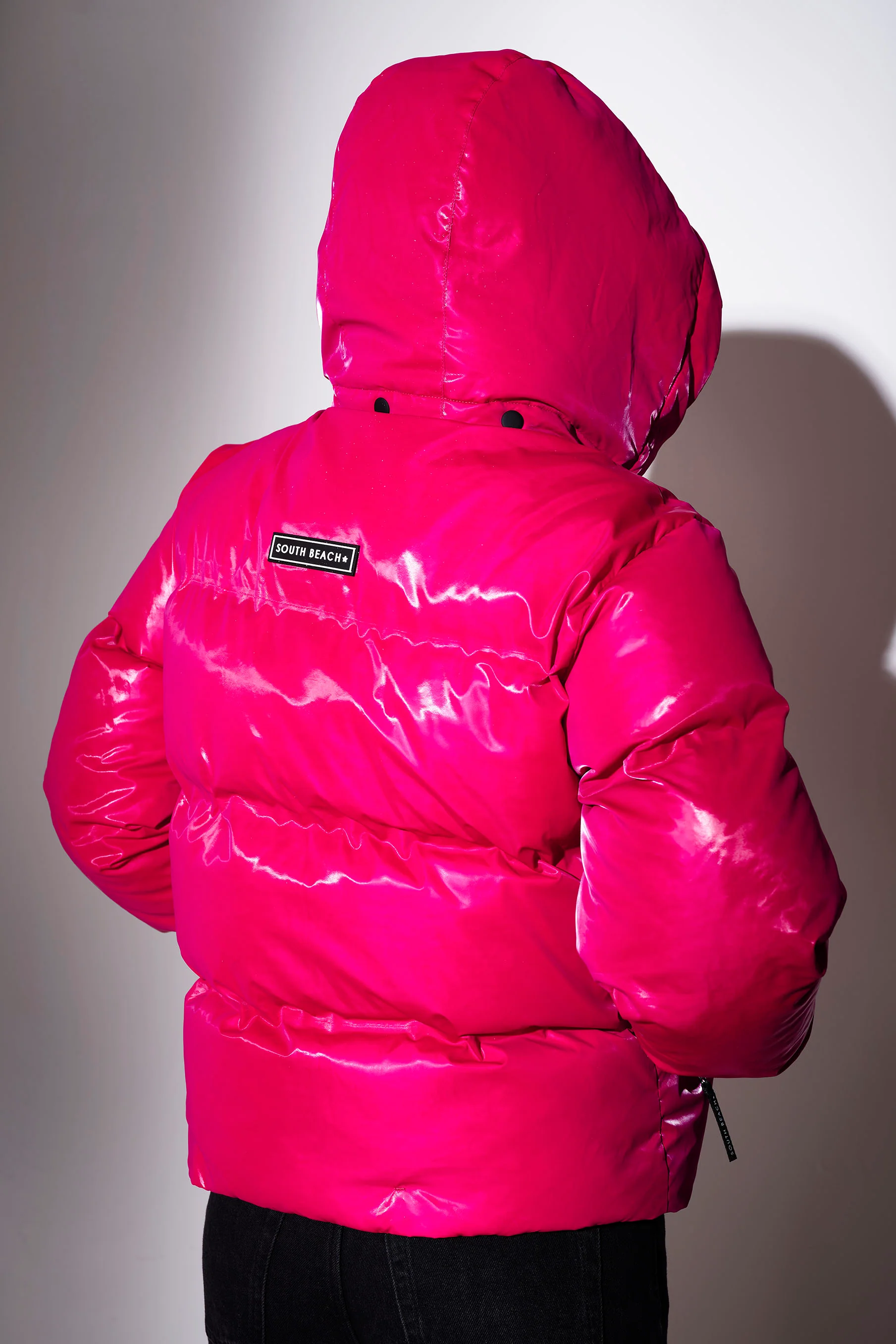 Chalet Padded Jacket in Bright Pink - Image 5