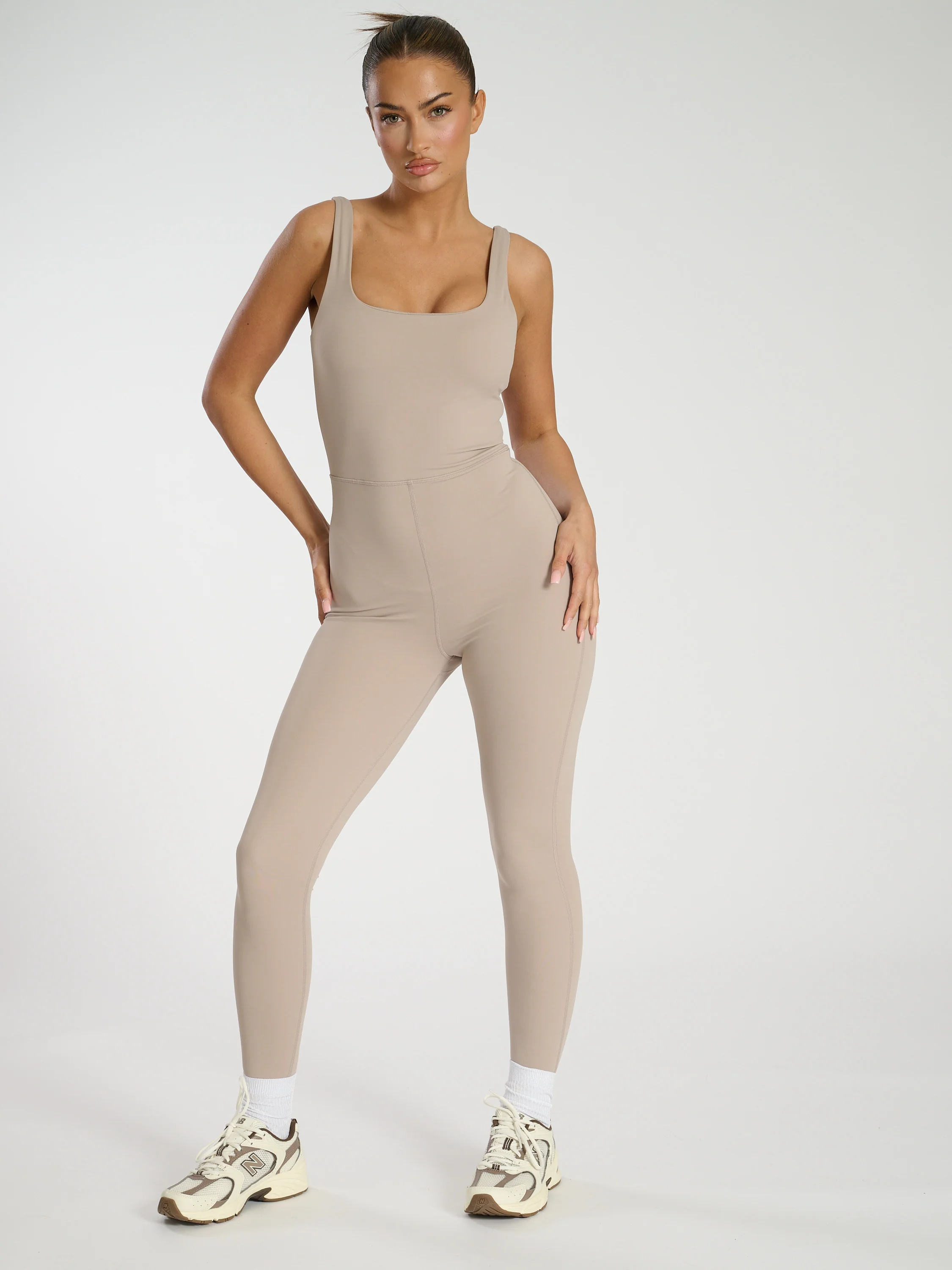 Scoop Unitard in Stone - Image 2