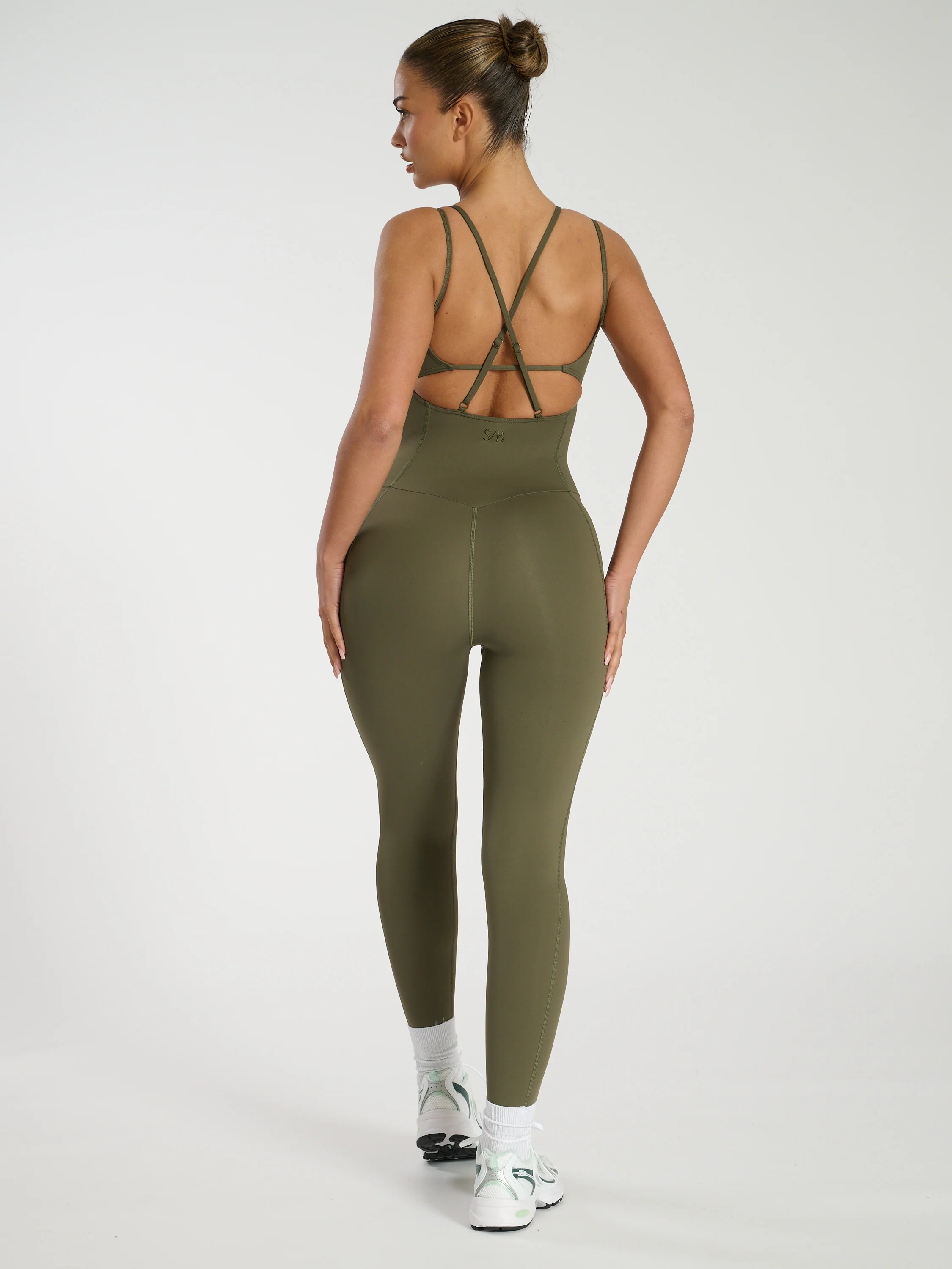 Contour Strappy Unitard in Khaki - Image 6