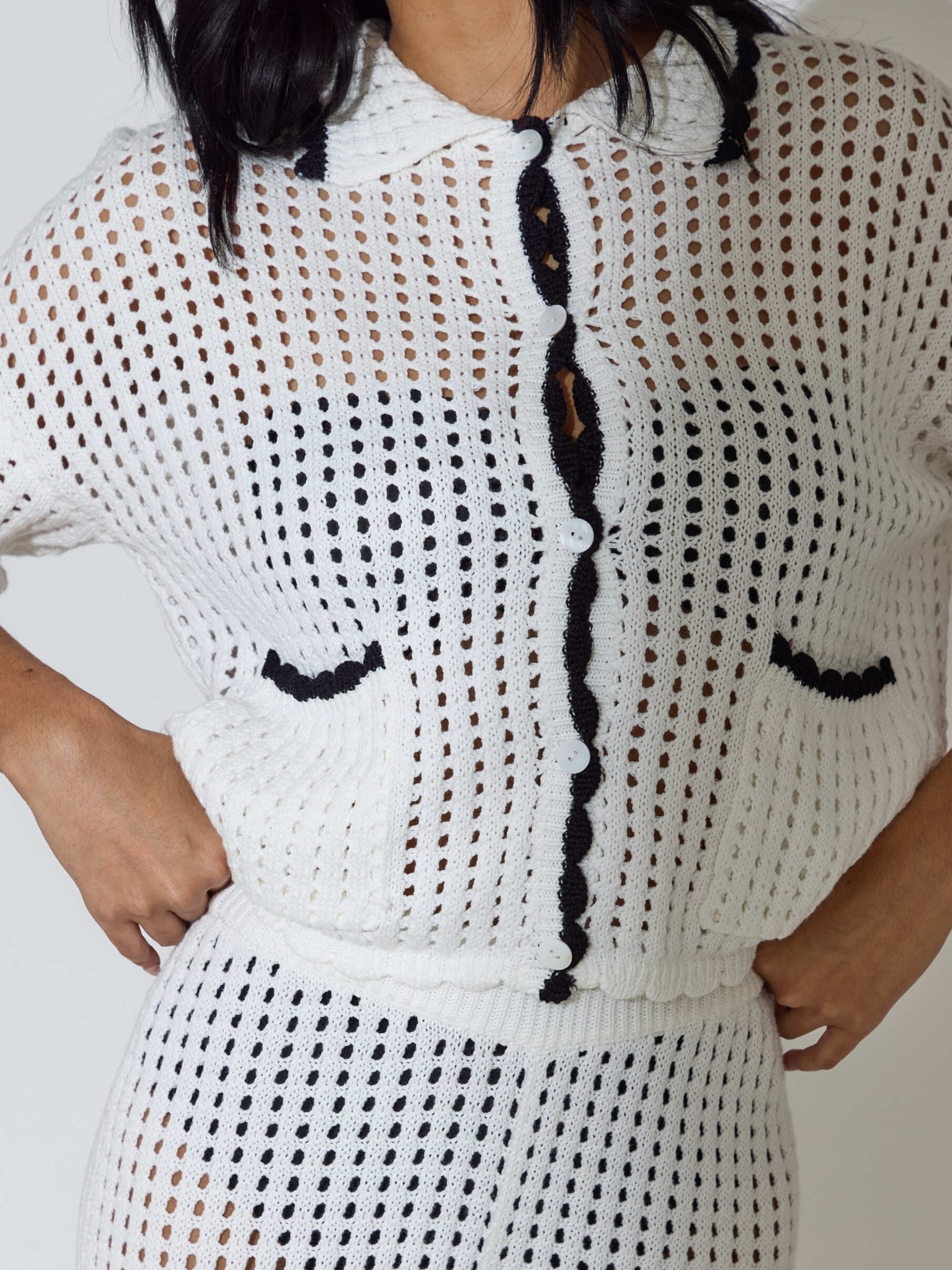 Getaway Knitted Short Sleeve Shirt in White - Image 3