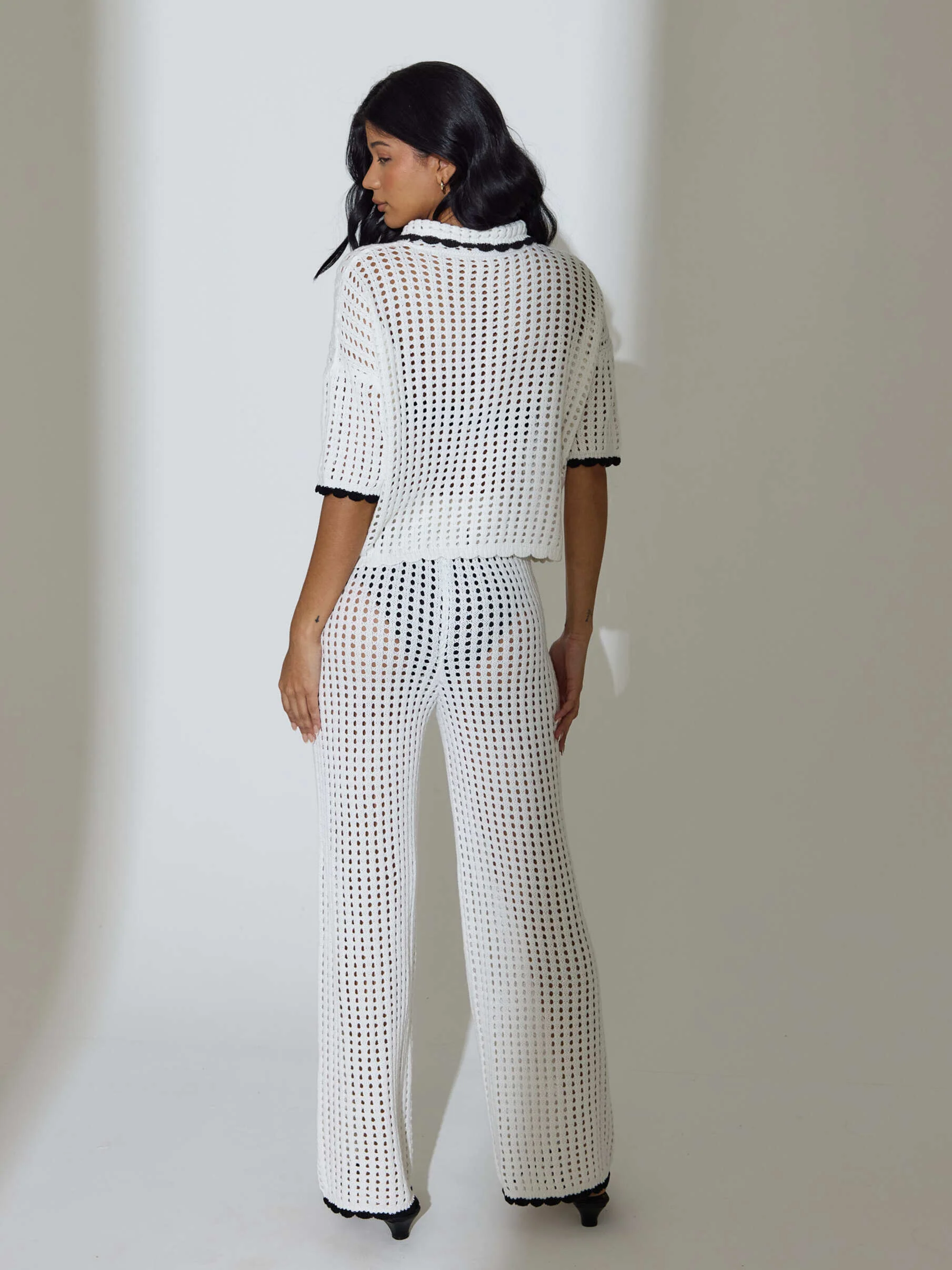 Getaway Knitted Short Sleeve Shirt in White - Image 5