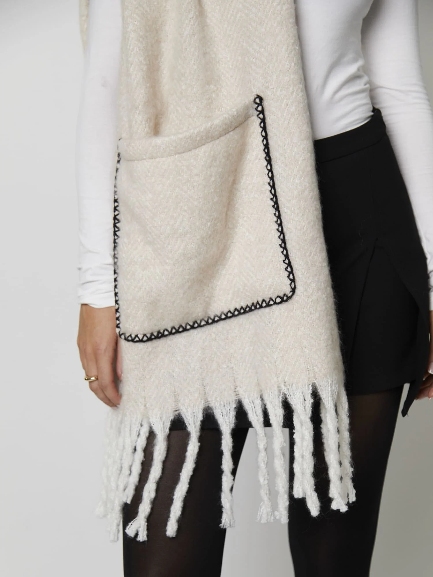 Pocket Scarf in White - Image 2