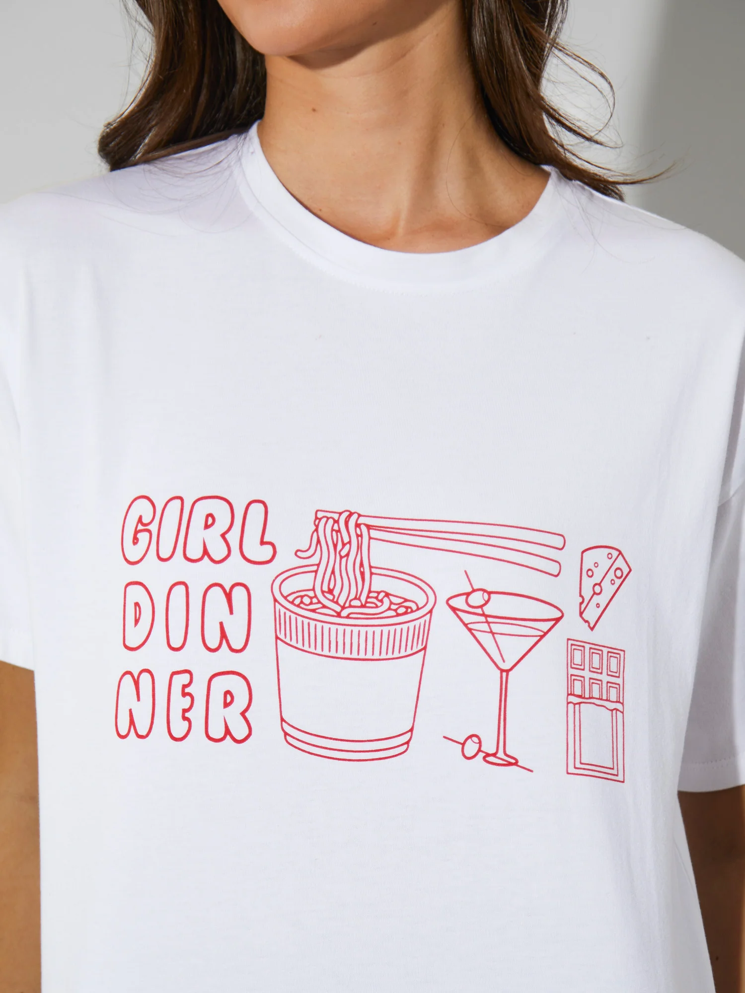 Girl Dinner Graphic Tee in White - Image 2