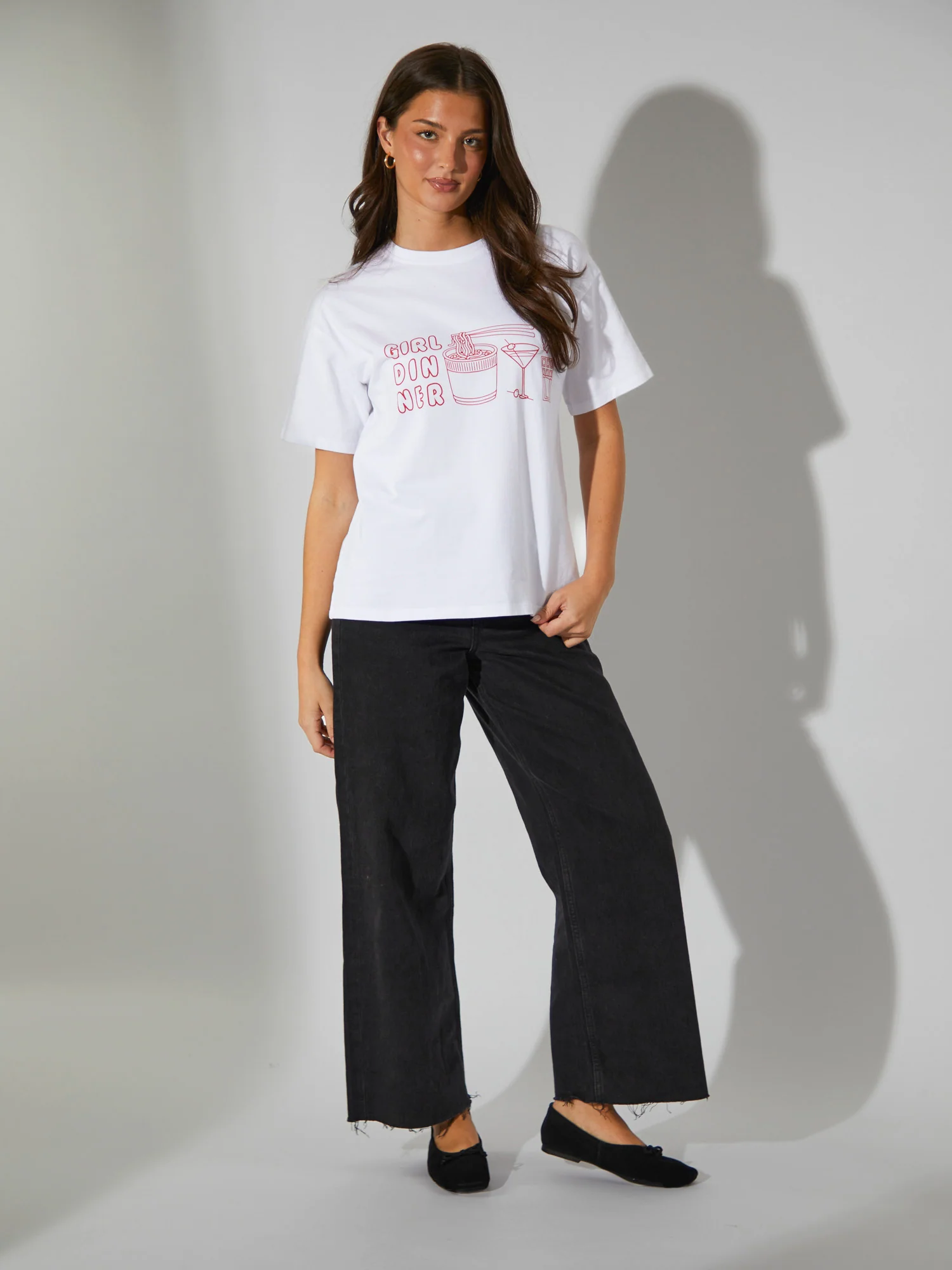 Girl Dinner Graphic Tee in White - Image 4