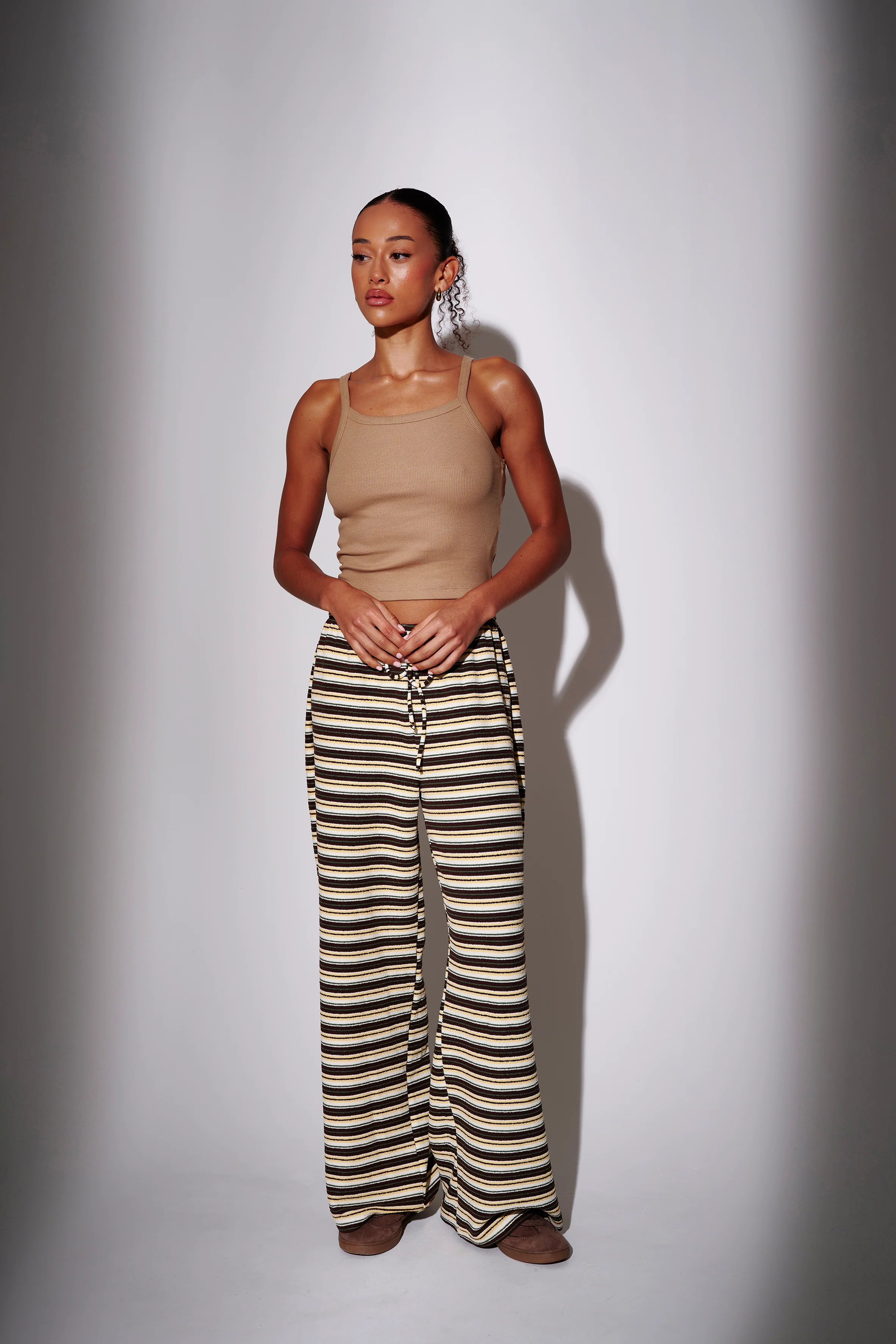 Laze Towelling Trousers in Yellow - Image 3